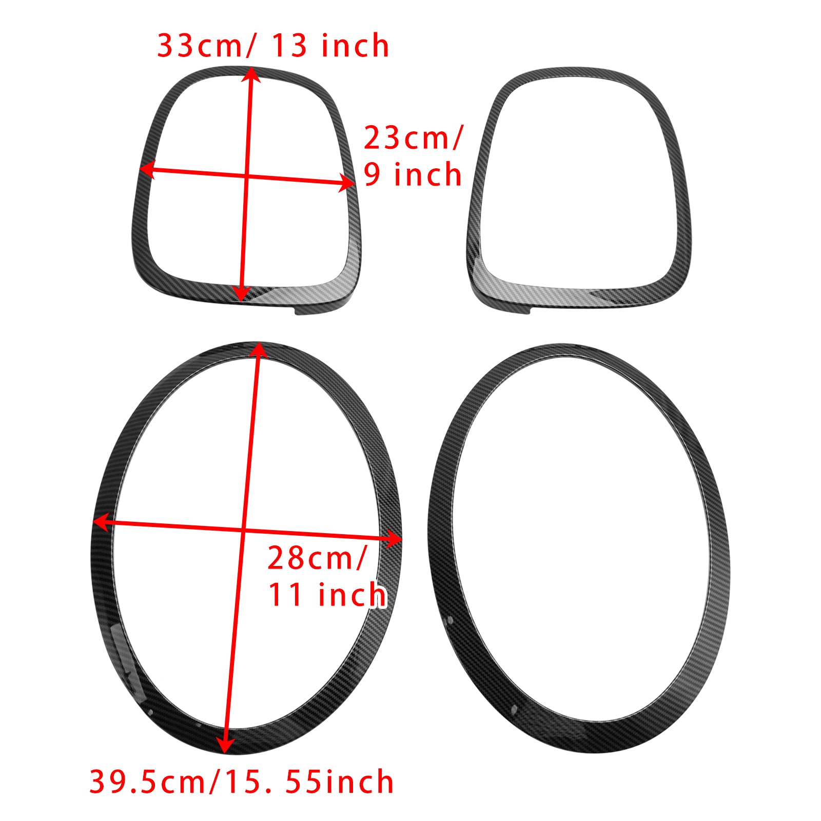 Conjunto de anel de moldura surround para farol traseiro, 4 unidades, para MINI F55 F56 F57