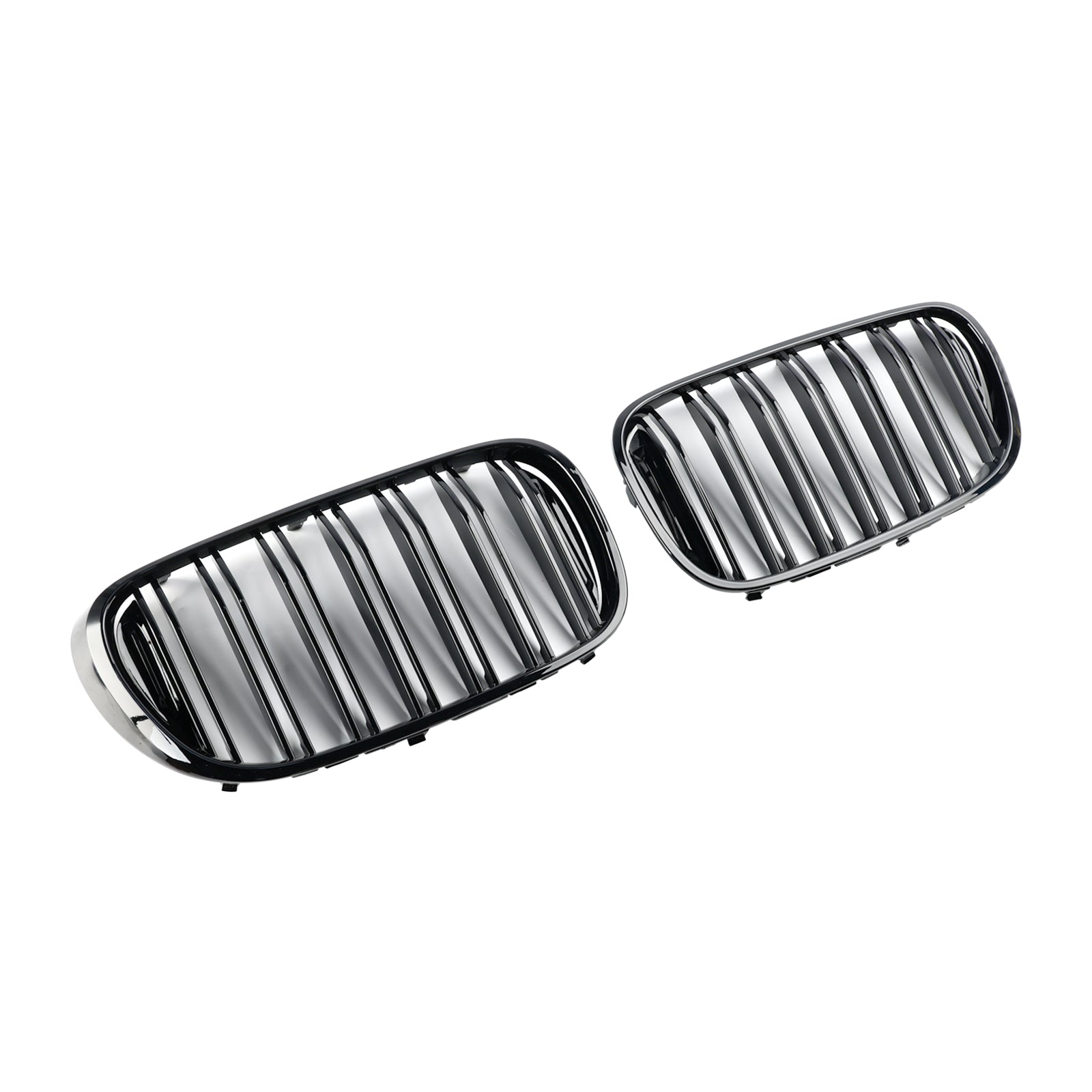 Black 2 Slat Front Kidney Grill Grille Fit For BMW 7 Series G11 G12 2016-18 Pre-LCI