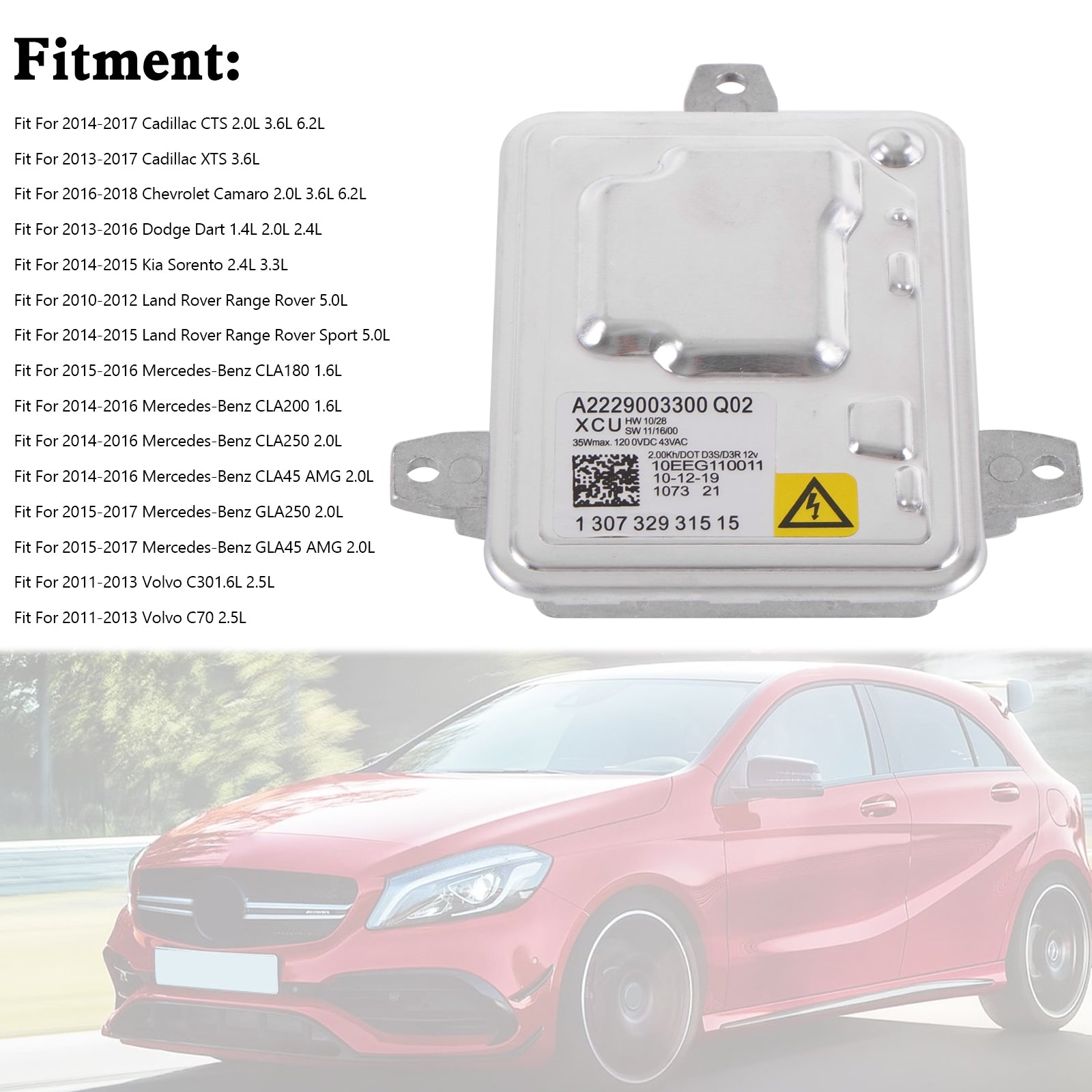 Xenon-koplampballastregeleenheidmodule A2229003300 voor Mercedes CLA GLA