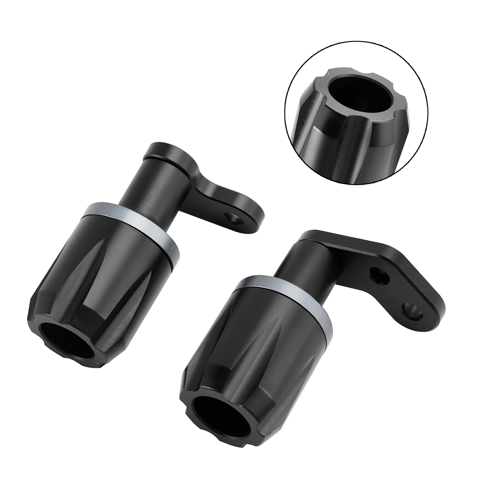 2024-2025 Kawasaki Zx-6R Zx 6R Cnc Anti-Crash Frame Sliders Protector Black Black