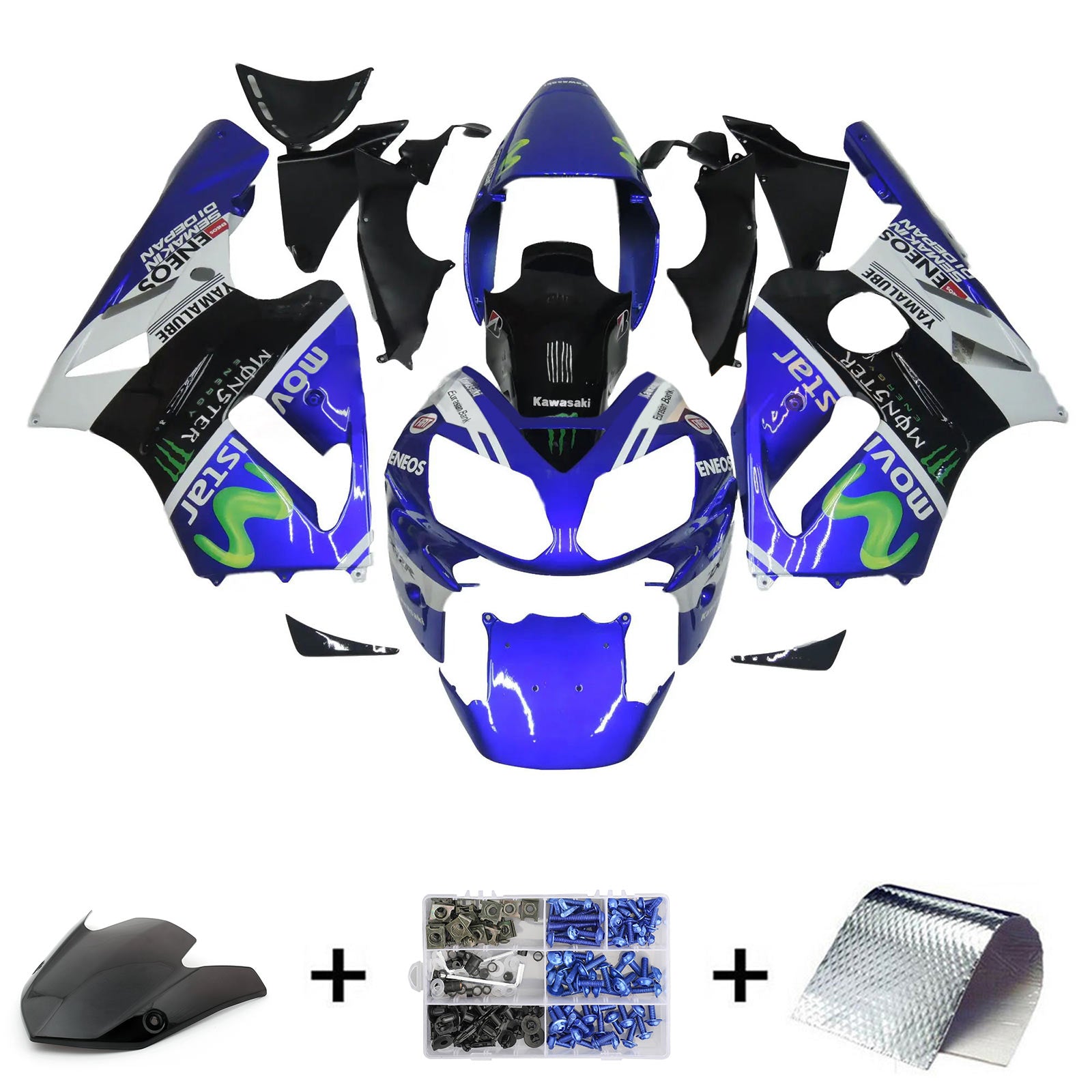 Kit de carénage d'injection Kawasaki ZX12R 2002-2005, carrosserie en plastique ABS