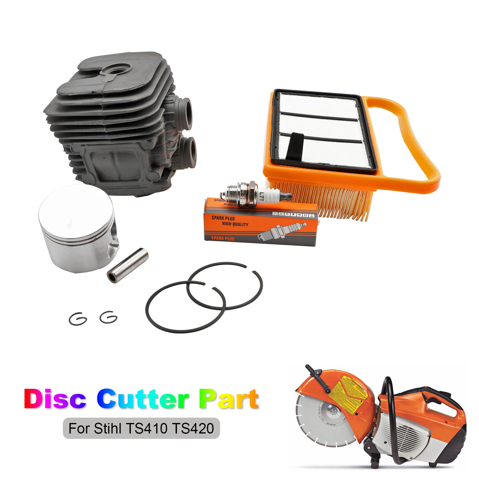 Kit d'entretien cylindre-piston avec filtre à air pour Stihl TS410 TS420