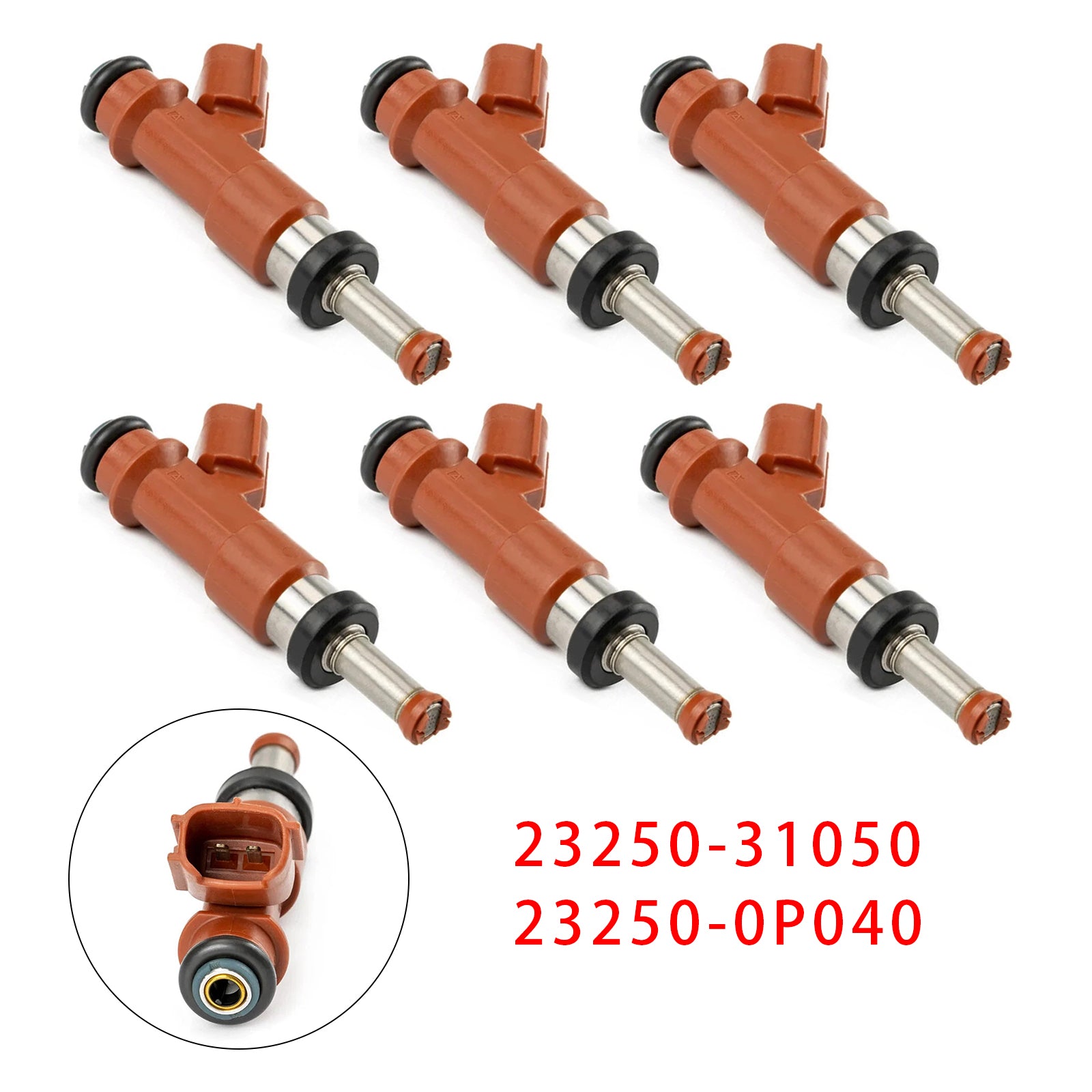 6Pcs Fuel Injector For Toyota Camry Sienna Lexus RX350 3.5L V6 07-15 23250-31050
