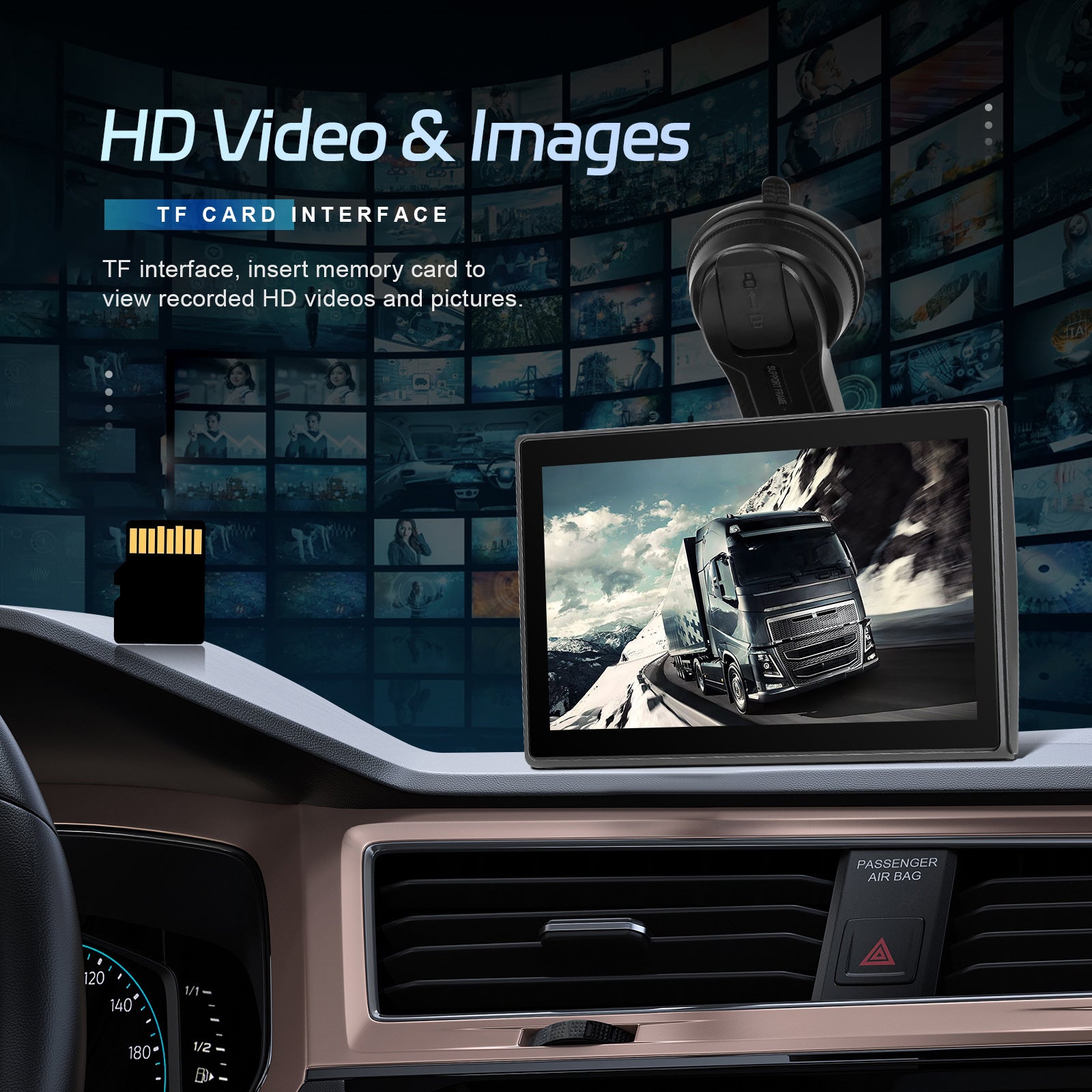 7-inch volledig touchscreen Apple CarPlay Android Auto Switching Display AHD-camera