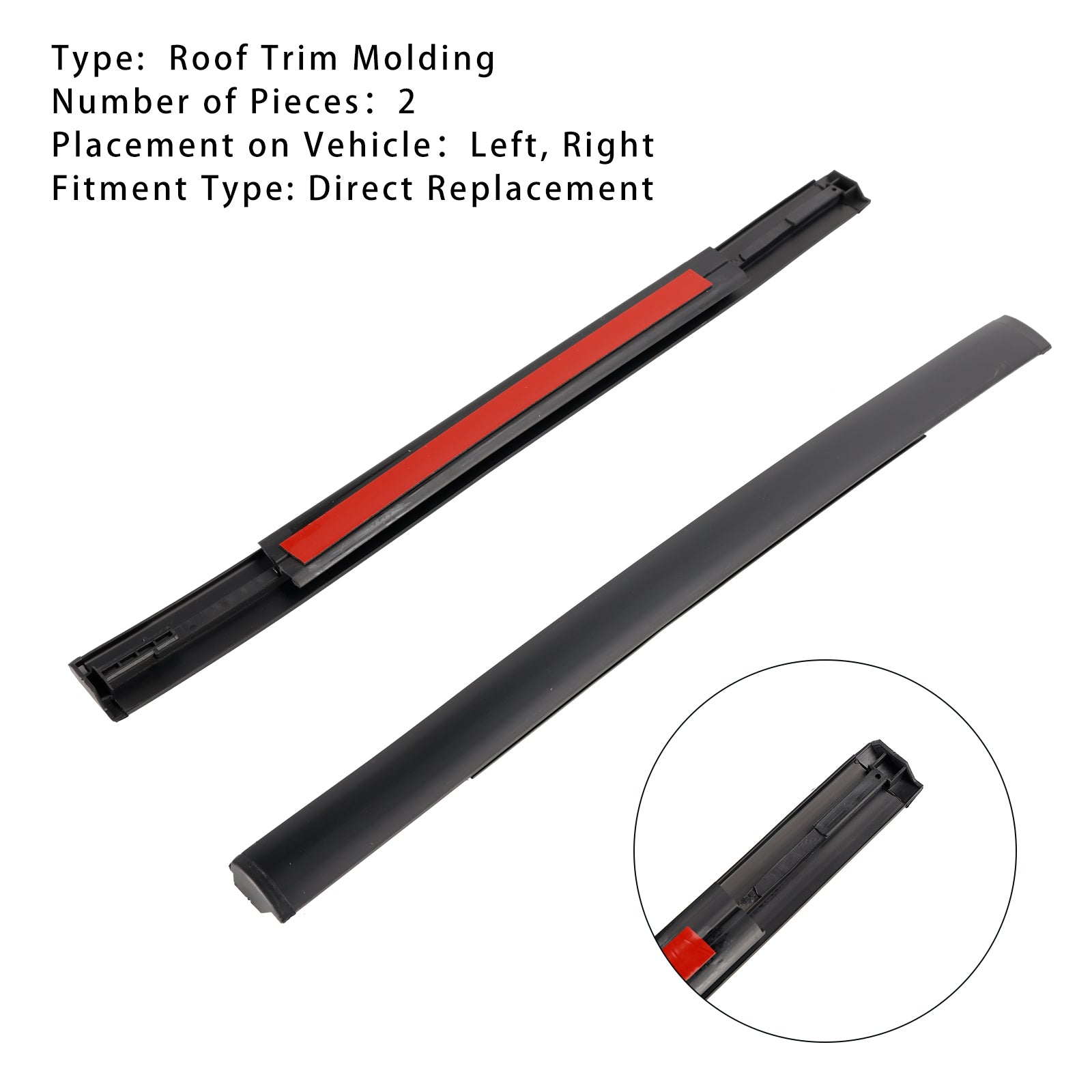 2009-2011 Toyota Venza Base 2.7L L4 - Gas, 3.5L V6 - Gas 2PCS Roof Drip Molding Trim Left & Right Side Rubber 75556-0T020