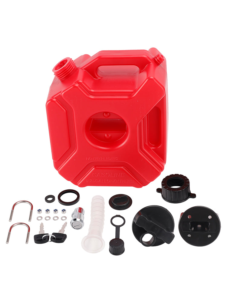 3L Oil Gas Container Anti-static Jerry Can Fuel Tank Red For Touring Adventure