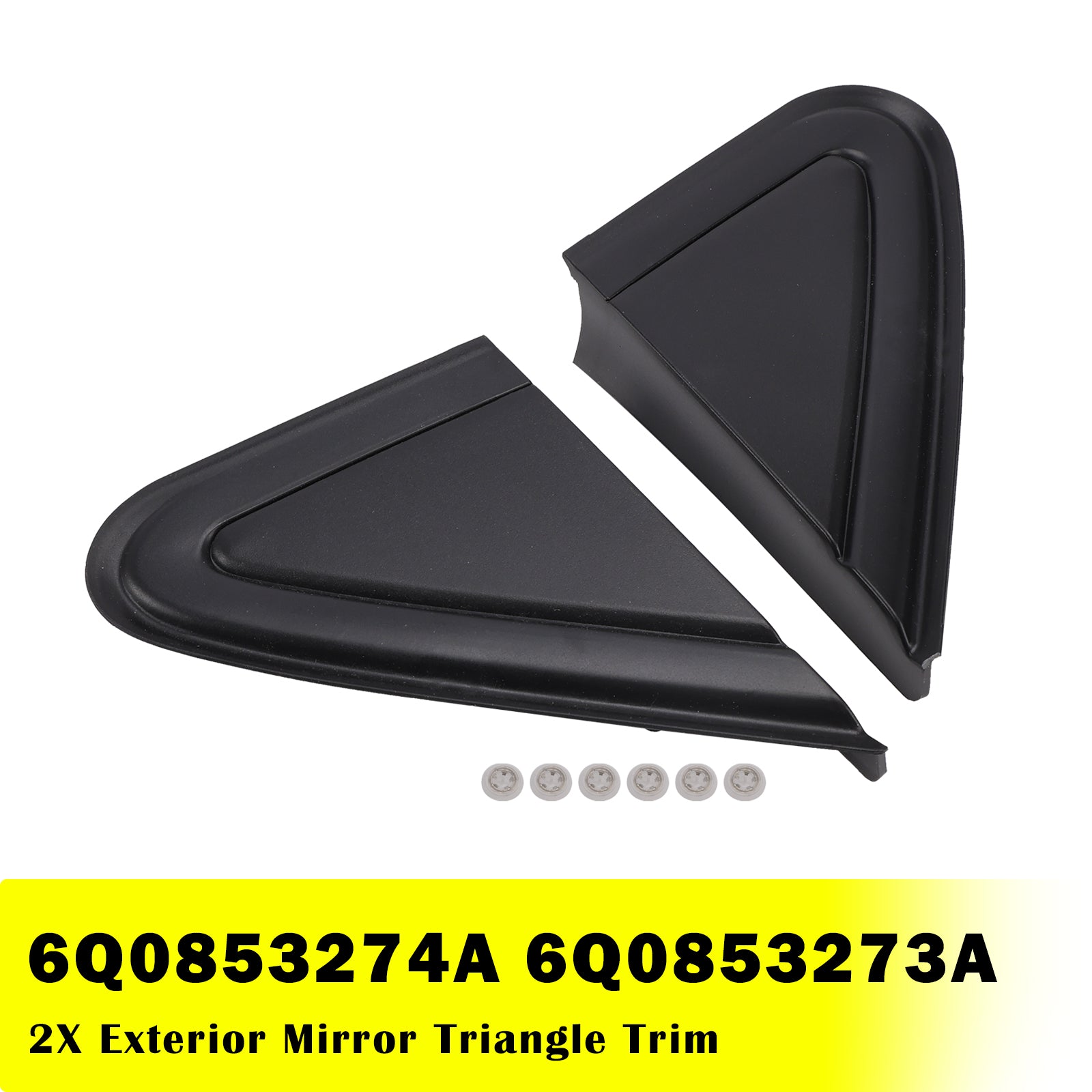 2X Exterior Mirror Triangle Trim for VW Polo 6Q0853274A 6Q0853273A