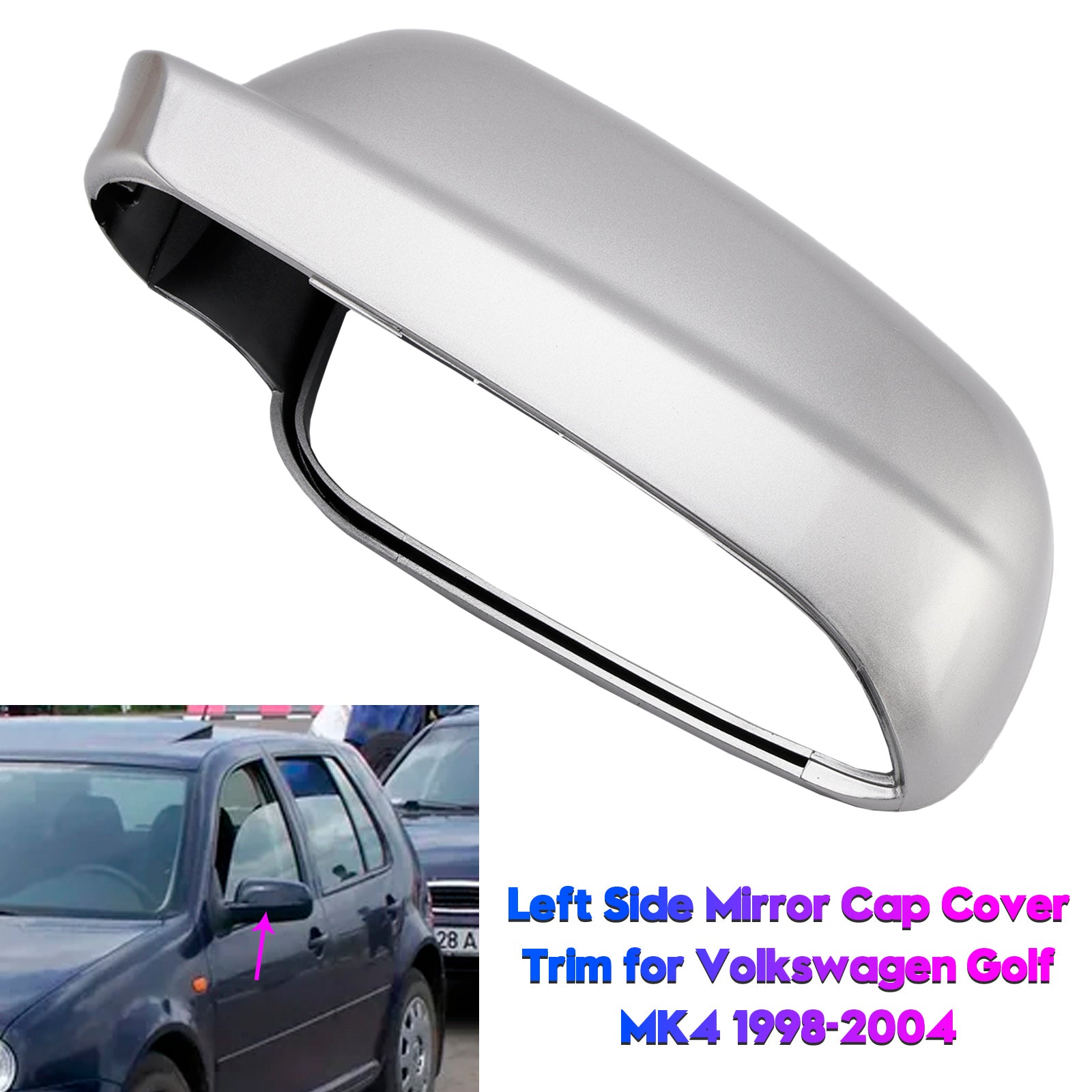 1998-2004 Volkswagen Golf MK4 Garniture de couvercle de rétroviseur latéral gauche