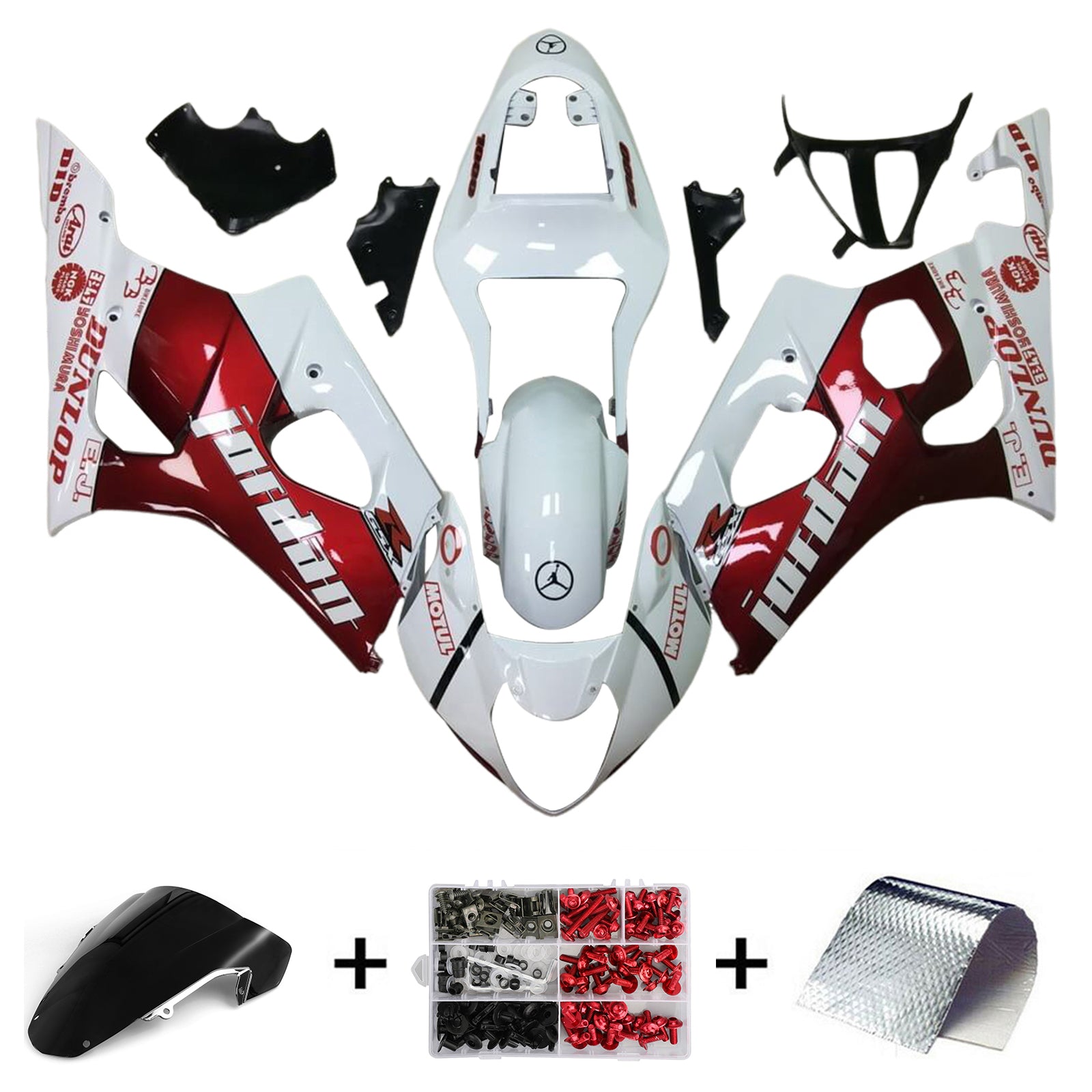 2003-2004 Suzuki GSXR1000 K3 Injection Fairing Kit Karosseri Plast ABS