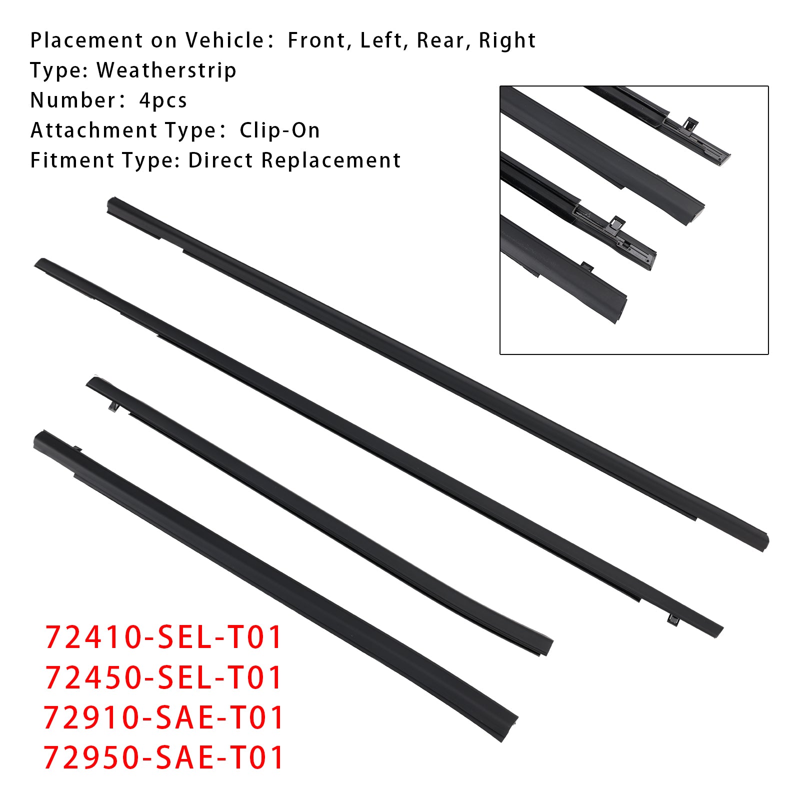 2001-2008 Honda FIT JAZZ 1e generatie 4PCS tochtstrip rubberen afdichting deurriem