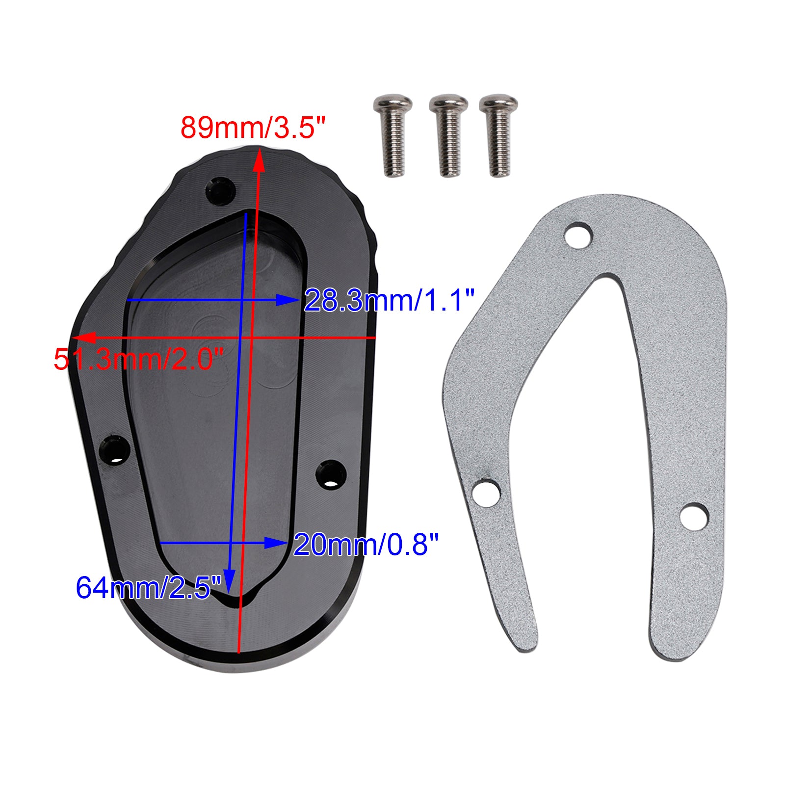 Kickstand Enlarge Plate Pad fit for Bonneville T100 Street Scrambler 900 2018-2023