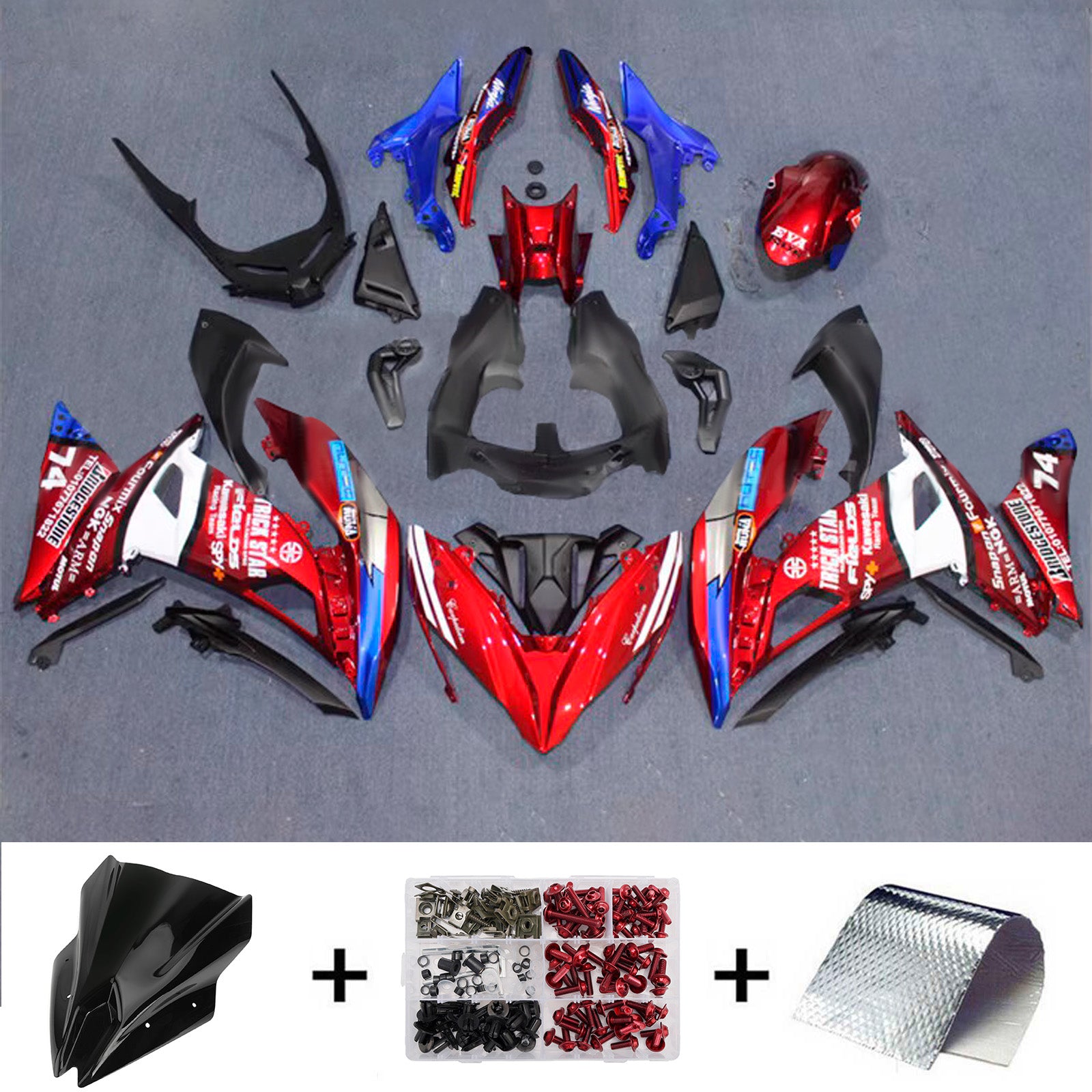 Injection Fairing Kit Bodywork Plastic ABS fit For Kawasaki ER-6F Ninja650R 2017-2019