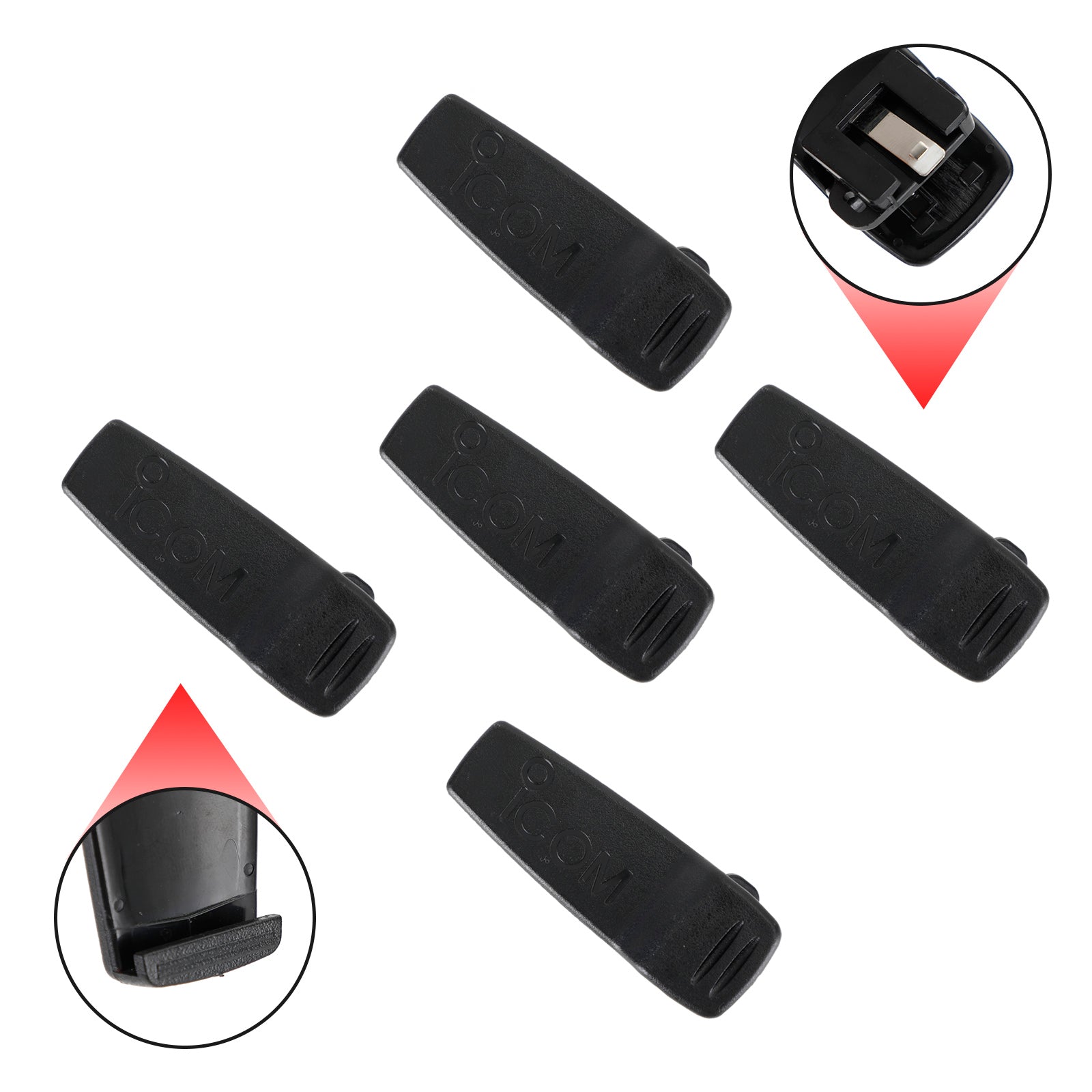 5X Clip de poche arrière MB-94 Clip de ceinture adapté pour talkie-walkie ICOM IC-F26 IC-F16