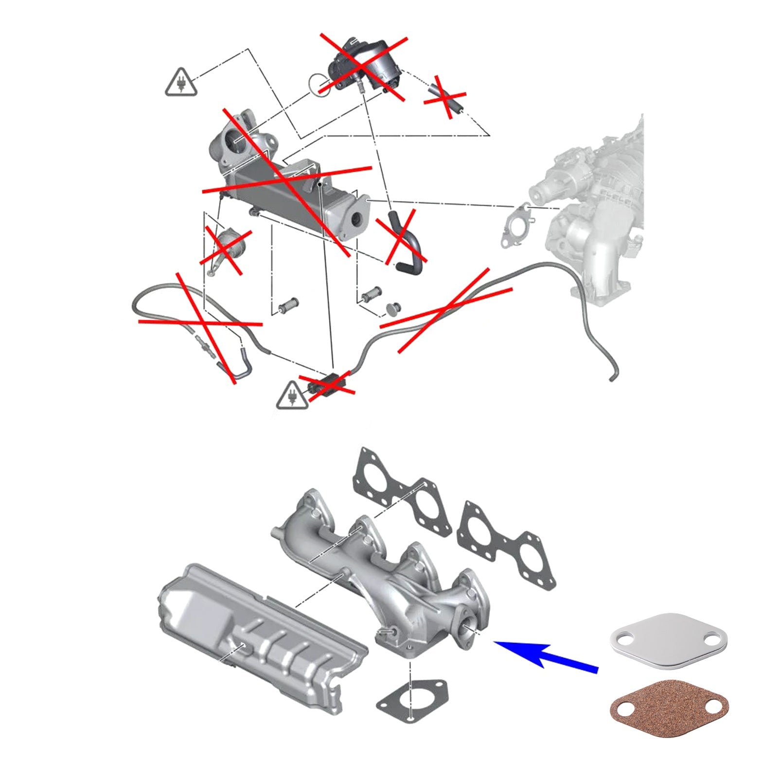 BMW 5' F11 LCI 518d 520d 520dx N47N EGR Cooler Gasket Repair Replace kit