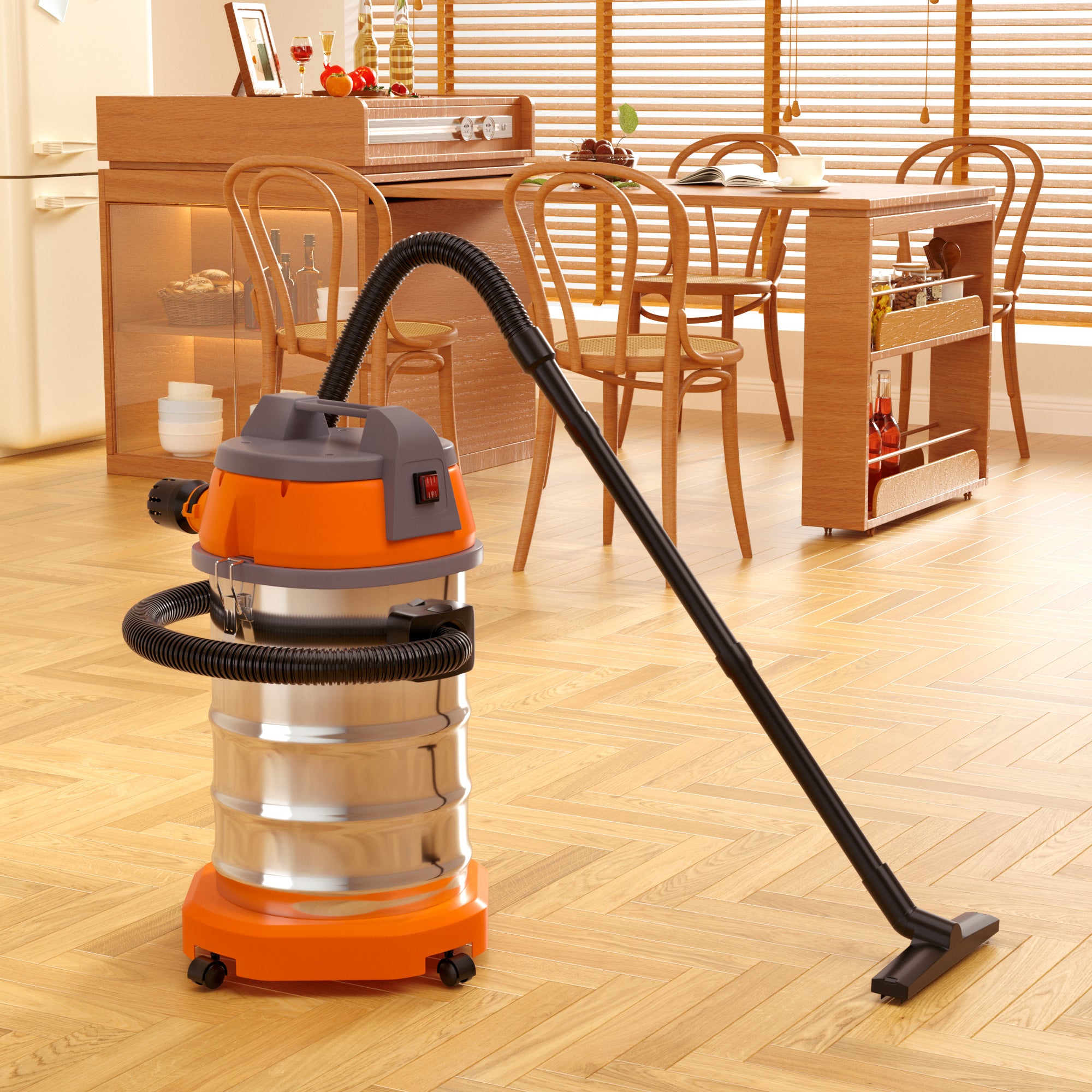 Wet Dry Blow Three Uses 10 Gallon 3200w 8 Peak Hp Stainless Steel Shop Vac Vacuum Cleaner Garage Portable Car Detailing For House Garage Workshop Car