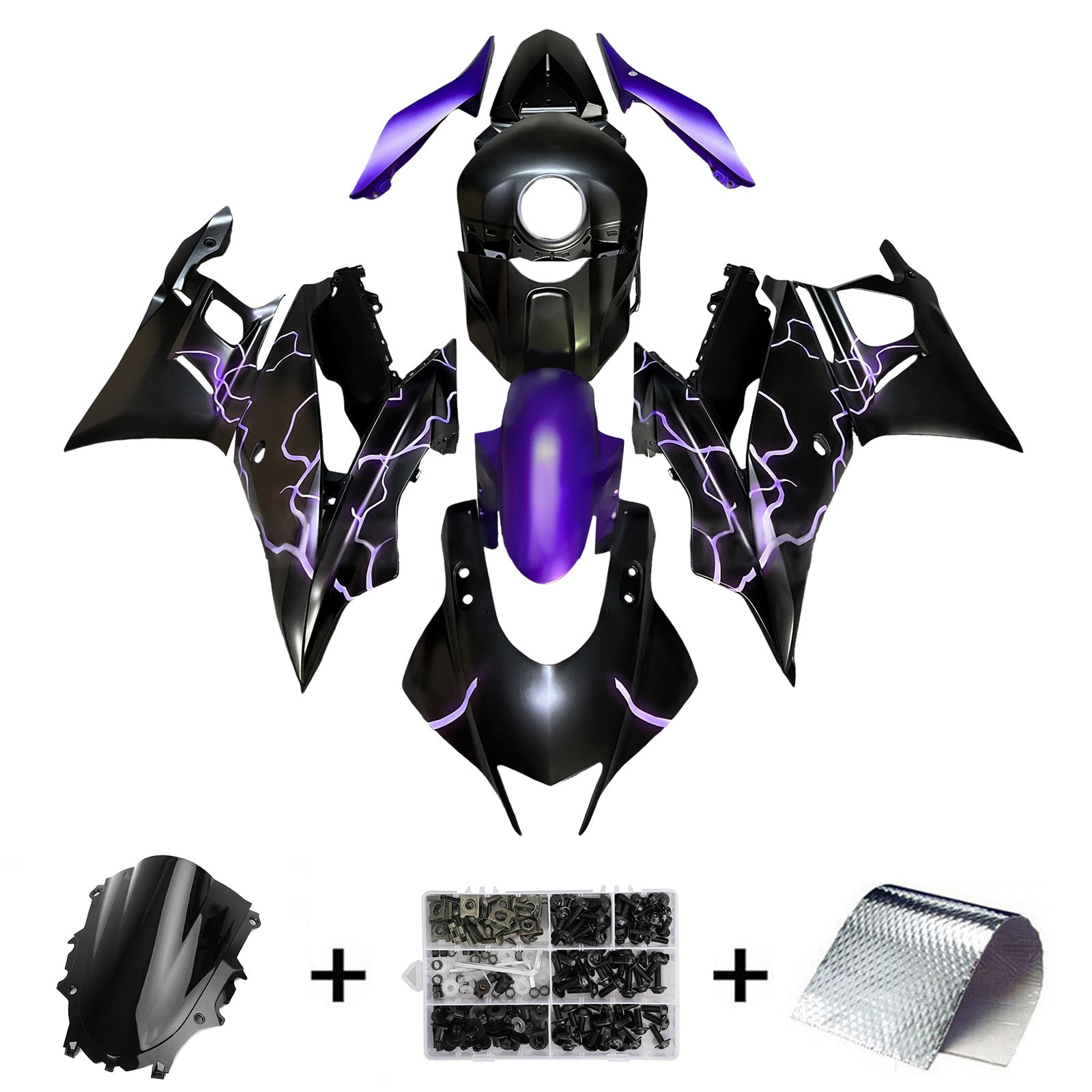 Kit de carénage d'injection carrosserie en plastique ABS adapté pour Yamaha YZF-R3 R25 2019-2021