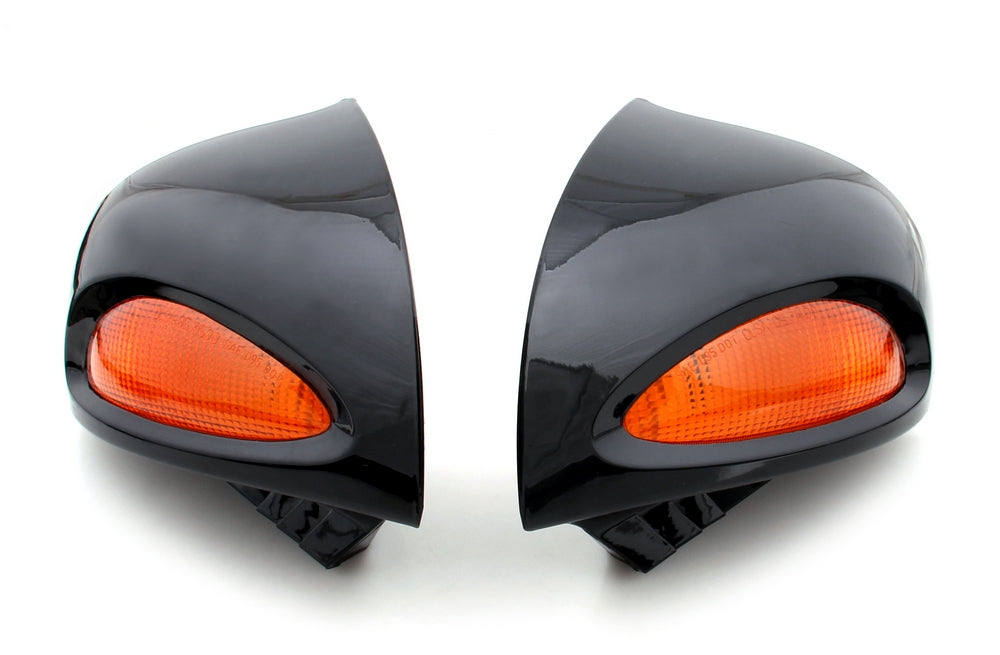 Rear Mirrors Turn Signals Lens For BMW R1100RT R1100RTP R1150RT Black