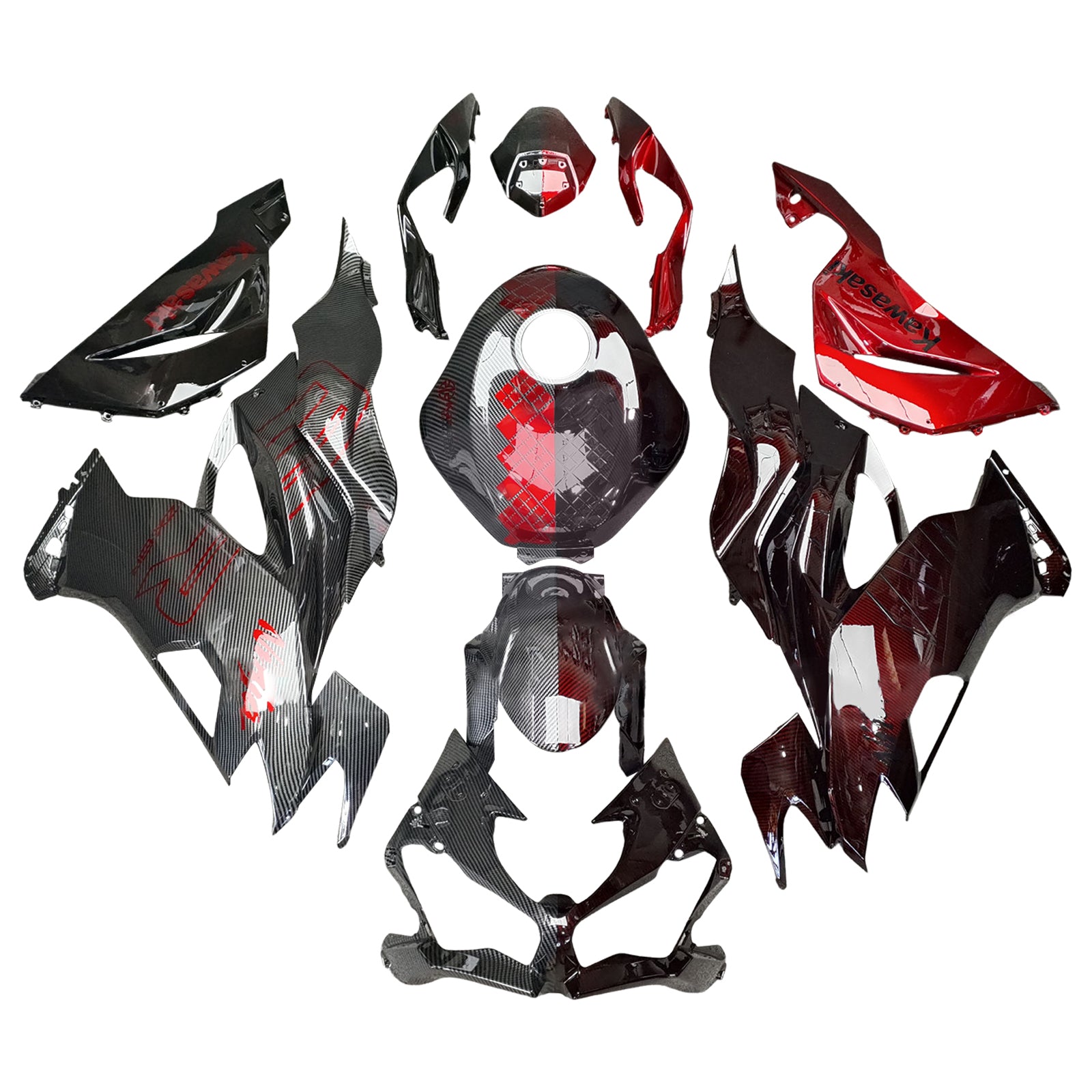 Injeksjon Fairing Kit Bodywork Plast Abs Fit for Kawasaki ZX6R 2019-2023