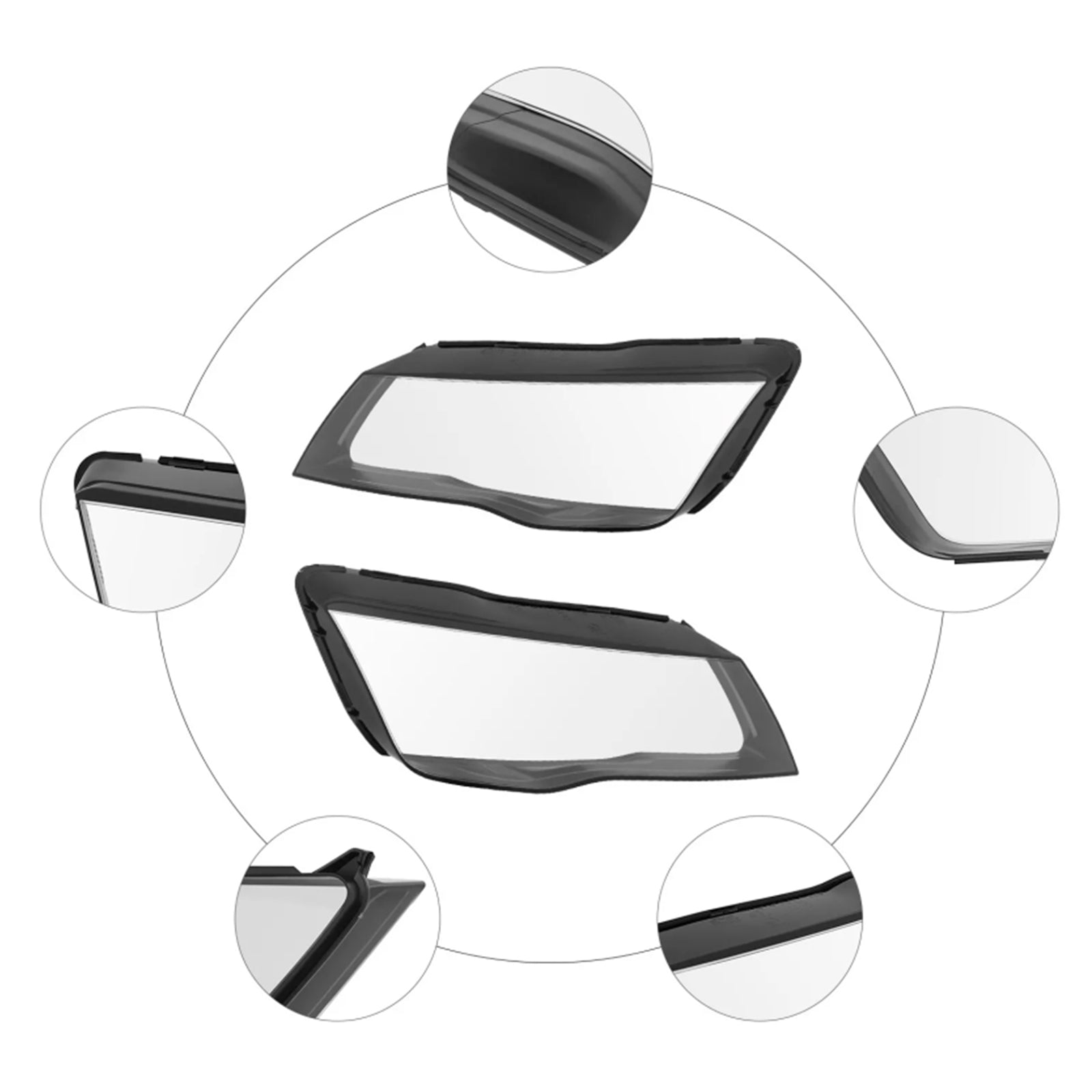 2012-2015 Audi A7 S7 RS7 2 pièces couvercle de lentille de phare avant coque transparente