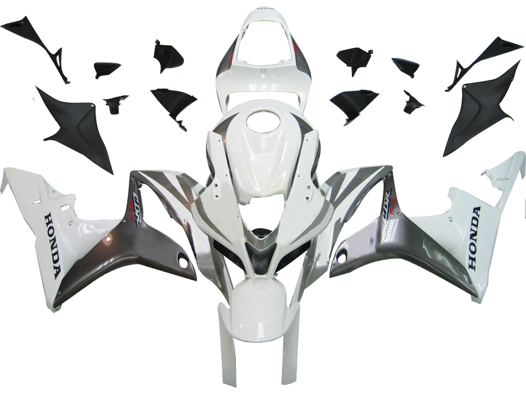 2007-2008 CBR600RR Bodywork Fairing White ABS Injection Molded Plastics Set Generic