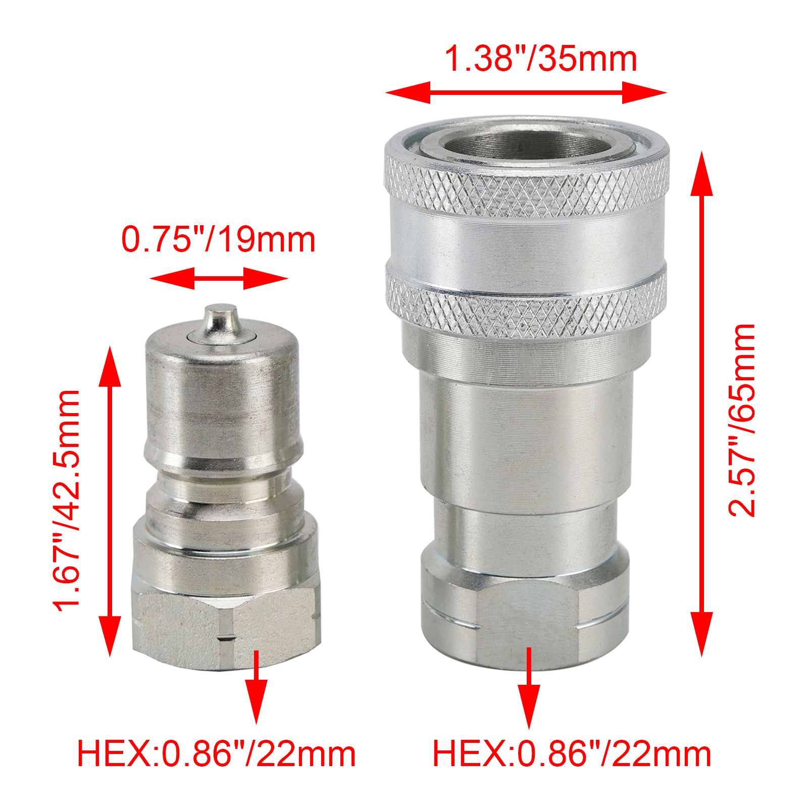 3/8" Acoplamientos hidráulicos de desconexión rápida NPT ISO 7241-B