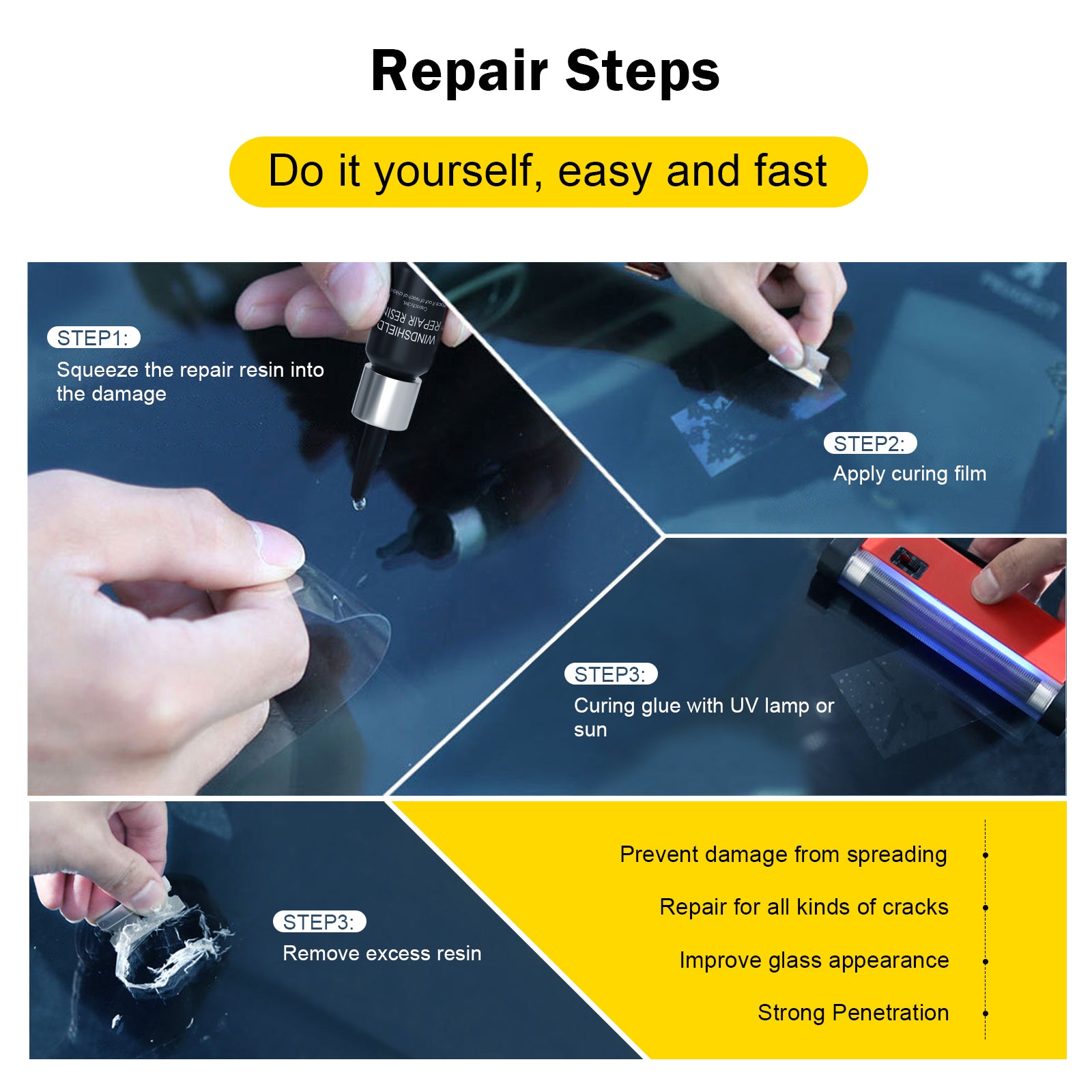 Car Windshield Cracked Repair Tool Upgrade Auto Glass Nano Repair Fluid