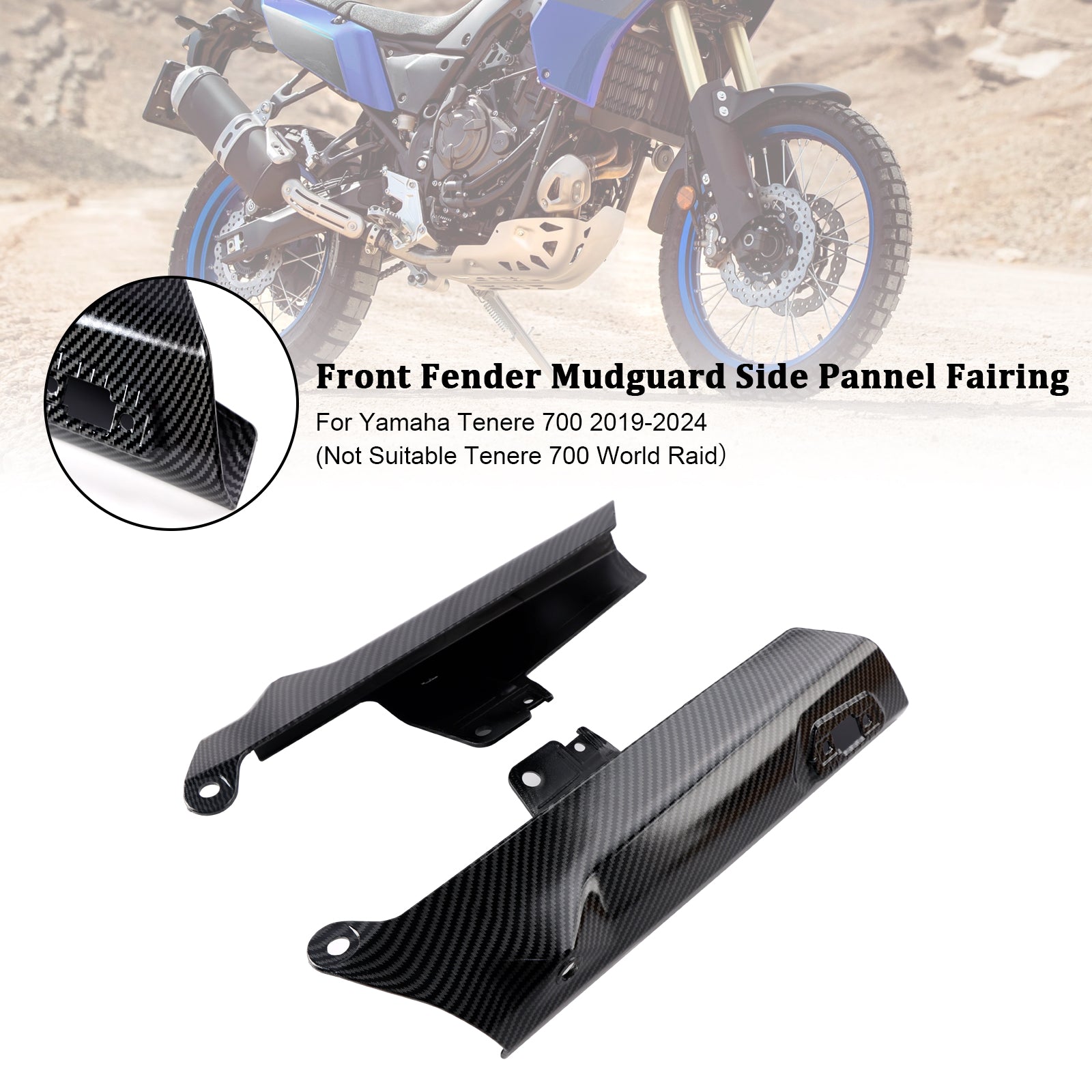 2019-2024 Yamaha Tenere 700 Frente Fender Painel Lateral Protetor de Protetor
