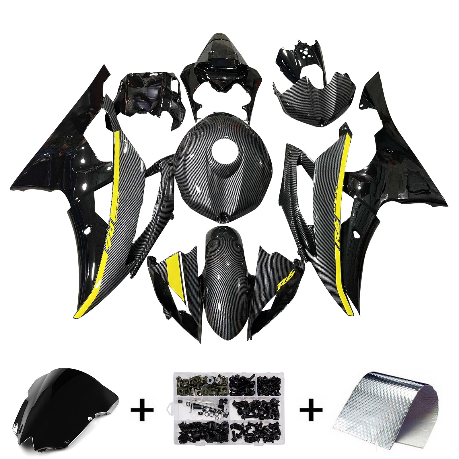 Kit de carénage d'injection carrosserie plastique ABS pour Yamaha YZFR6 YZF-R6 2008-2016