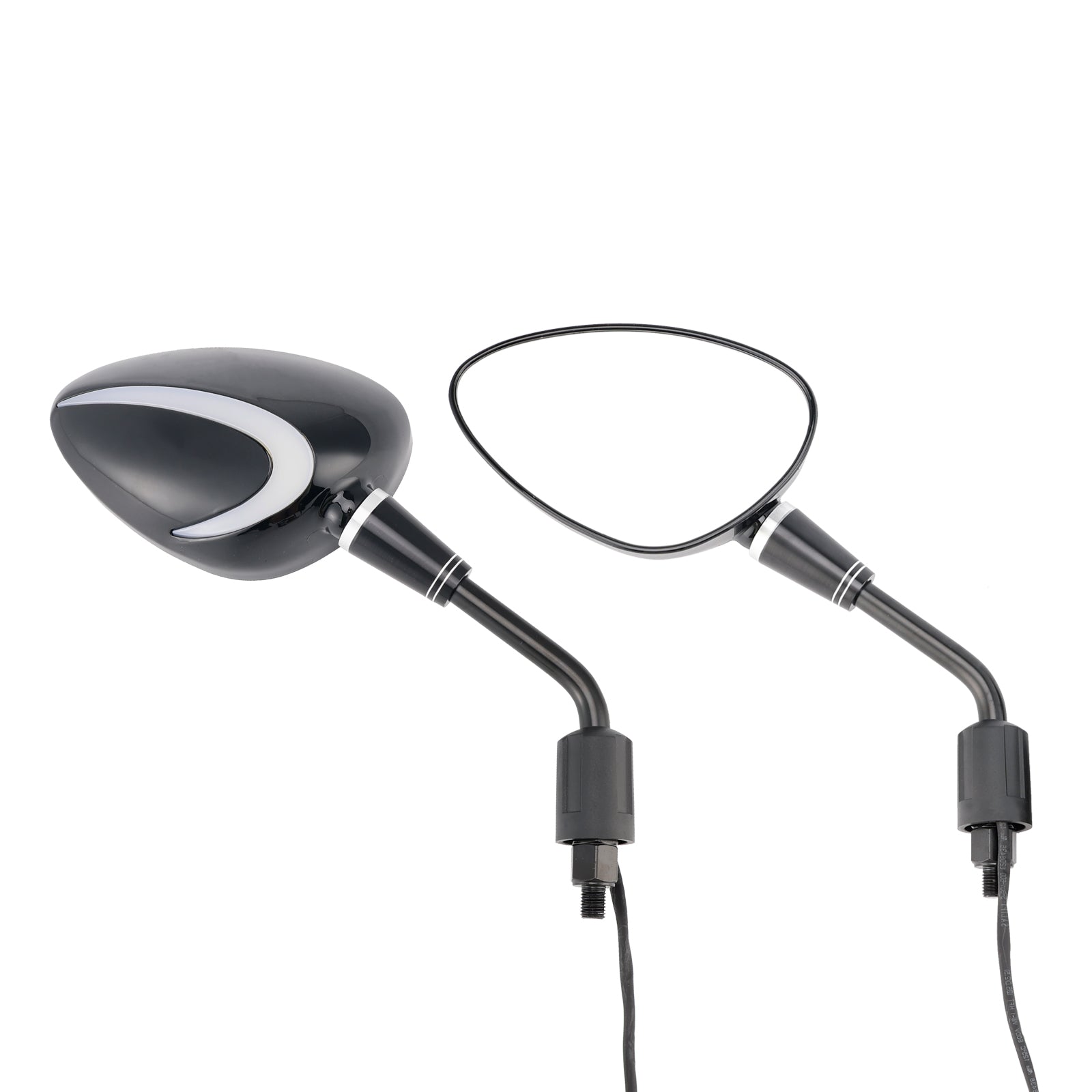 Paire de miroir du signal de virage à LED noir 10 mm Filetage droit pour Piaggio Vespa