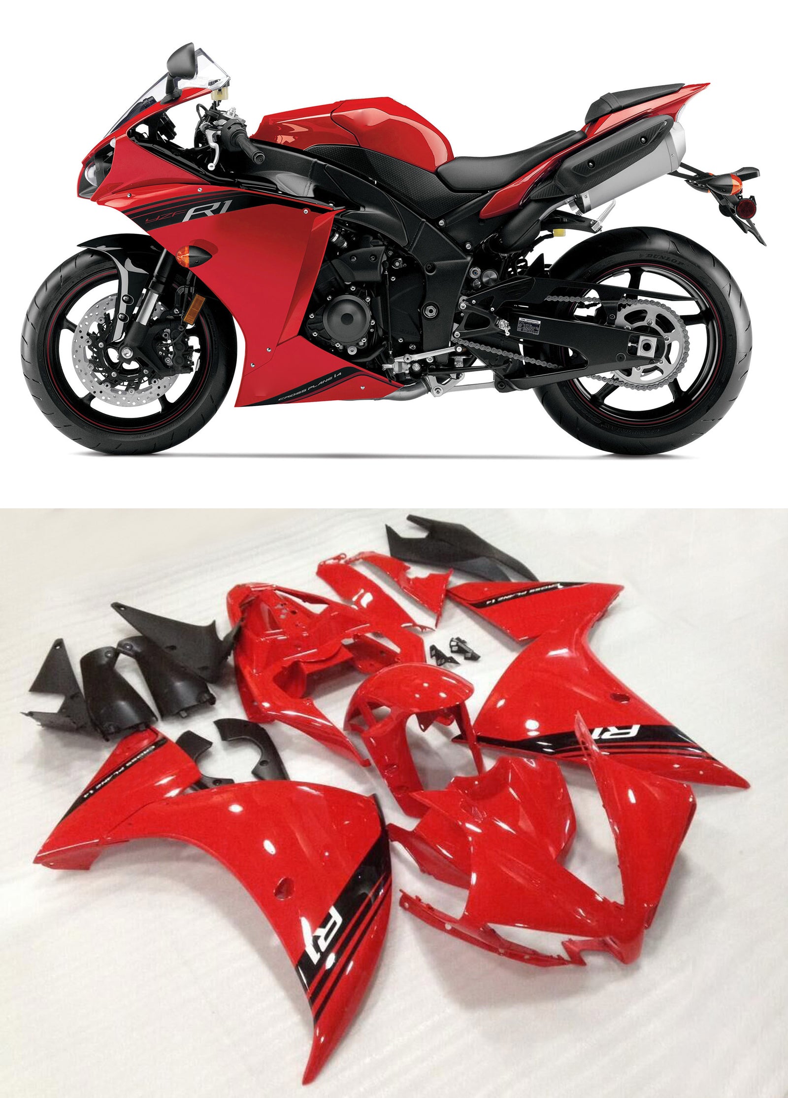 2012-2014 Yamaha YZF R1 Red Racing Plastics Generic