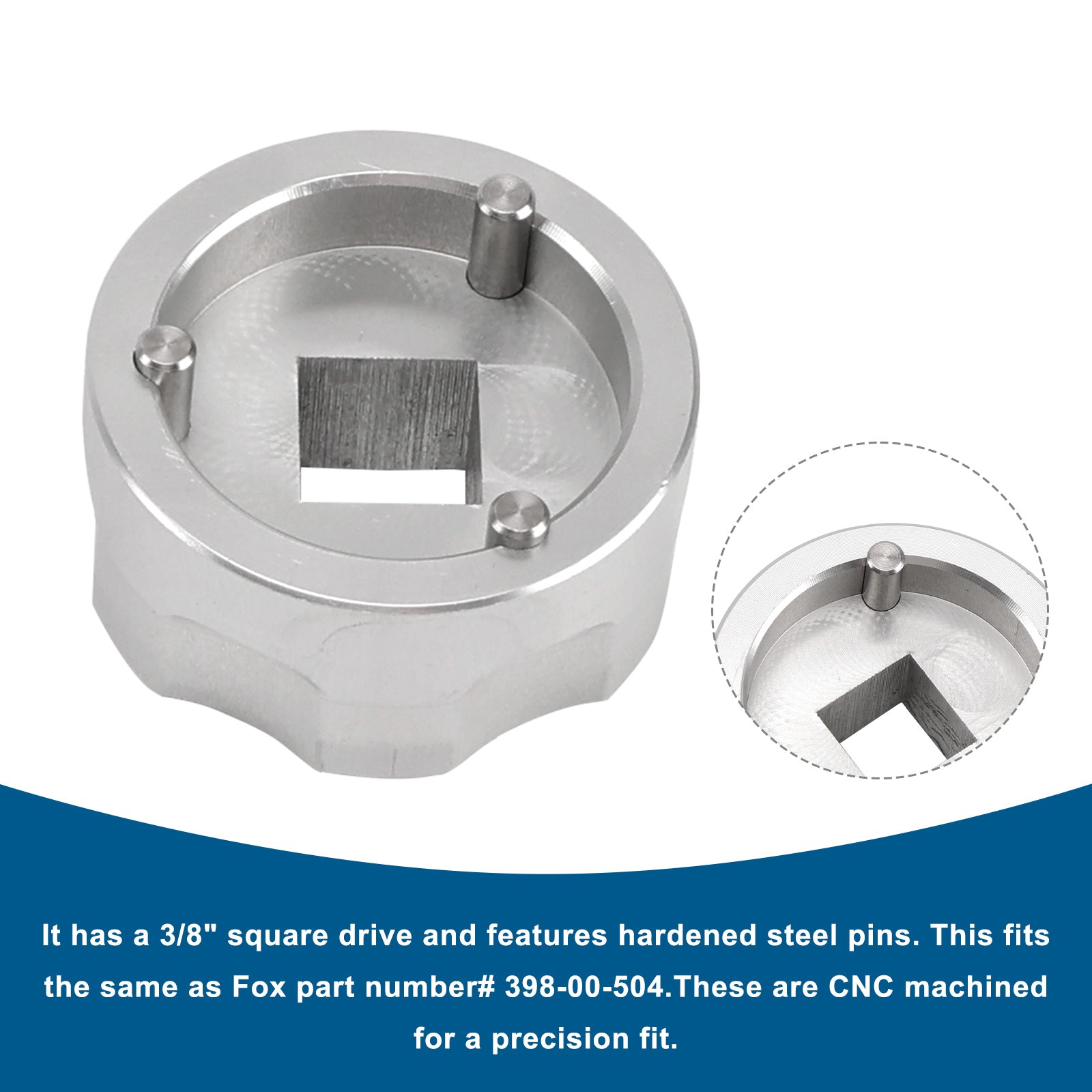 Outil de douille de fourche pour retrait du piston extérieur Fox CTD à 3 broches - 398-00-504