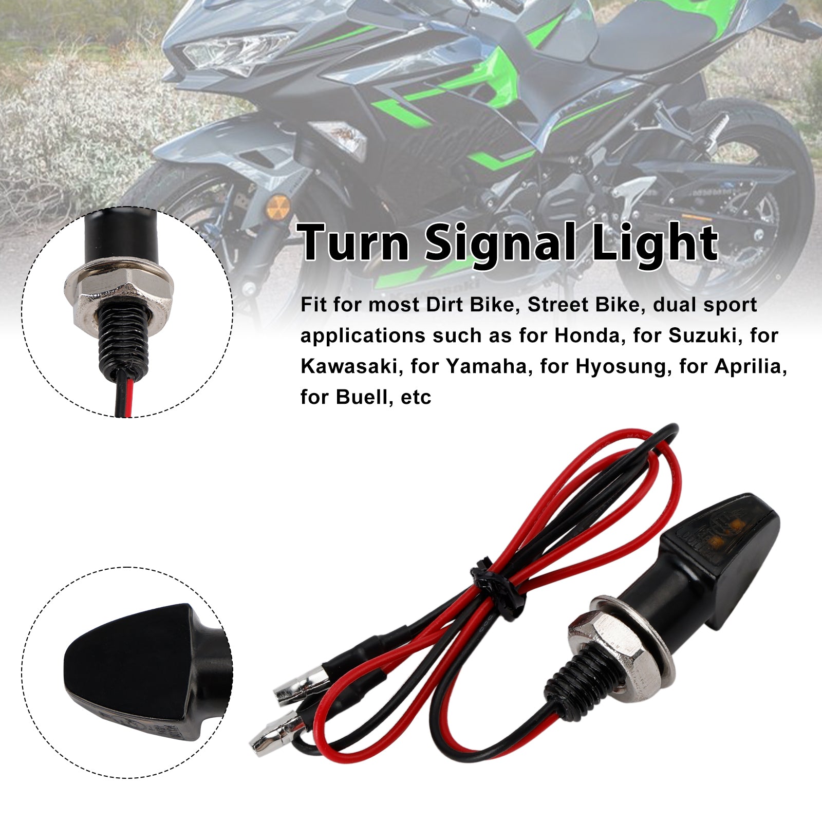 12V LED -turneringsindikatorljus 8mm Universal Motorcykel för Yamaha