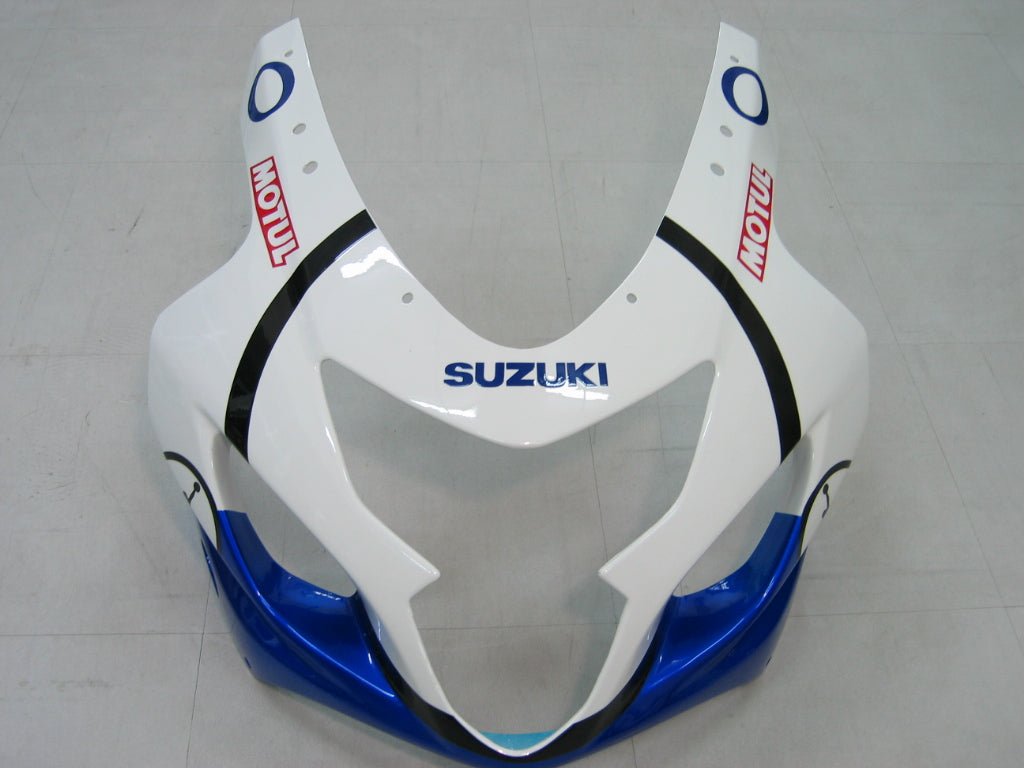 2004-2005 GSXR 600/750 White Blue Bodywork Fairing ABS Injection Molded Plastics Set Generic