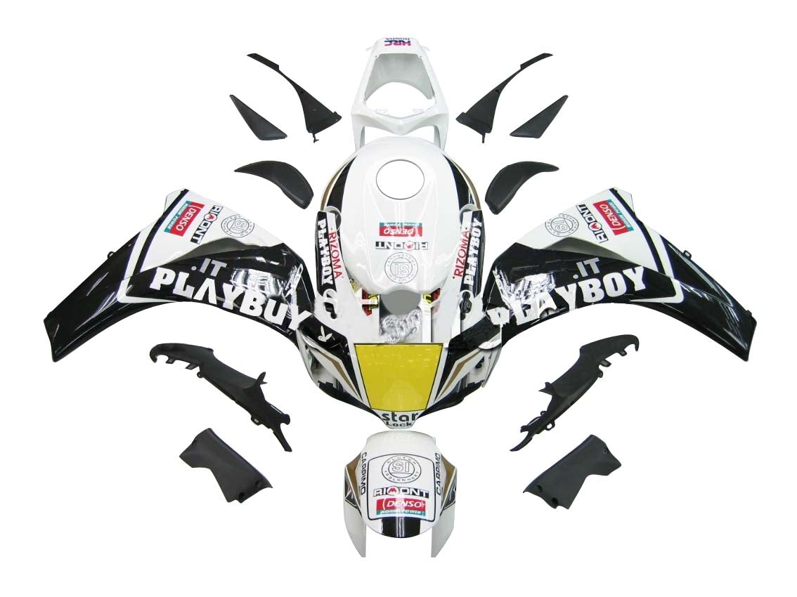 2008-2011 Honda CBR 1000 RR zwart wit Playboy Racing stroomlijnkappen algemeen