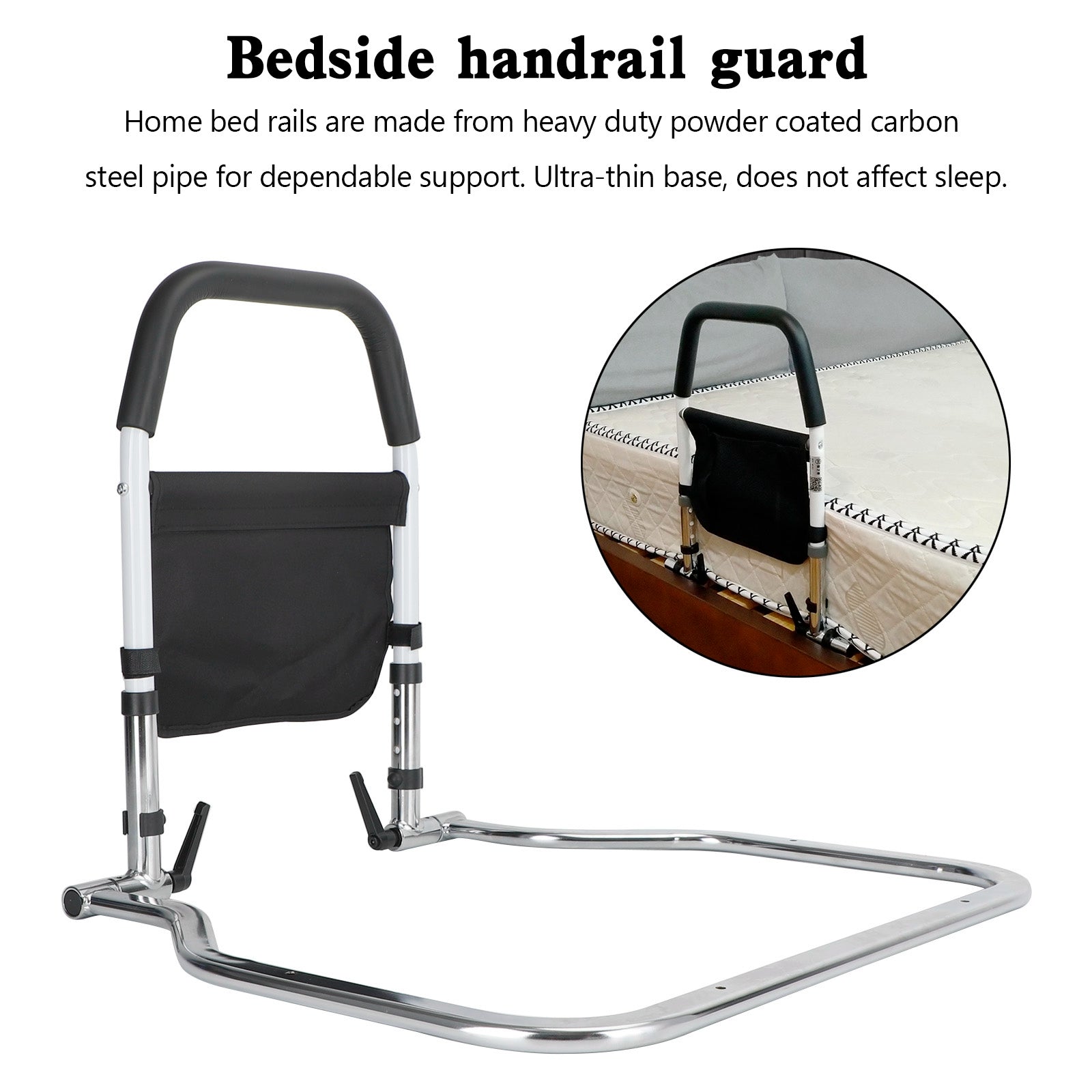 Foldable Bed Rail Safety Assist Handle Hand Guard Grab Bar Elderly Handicap