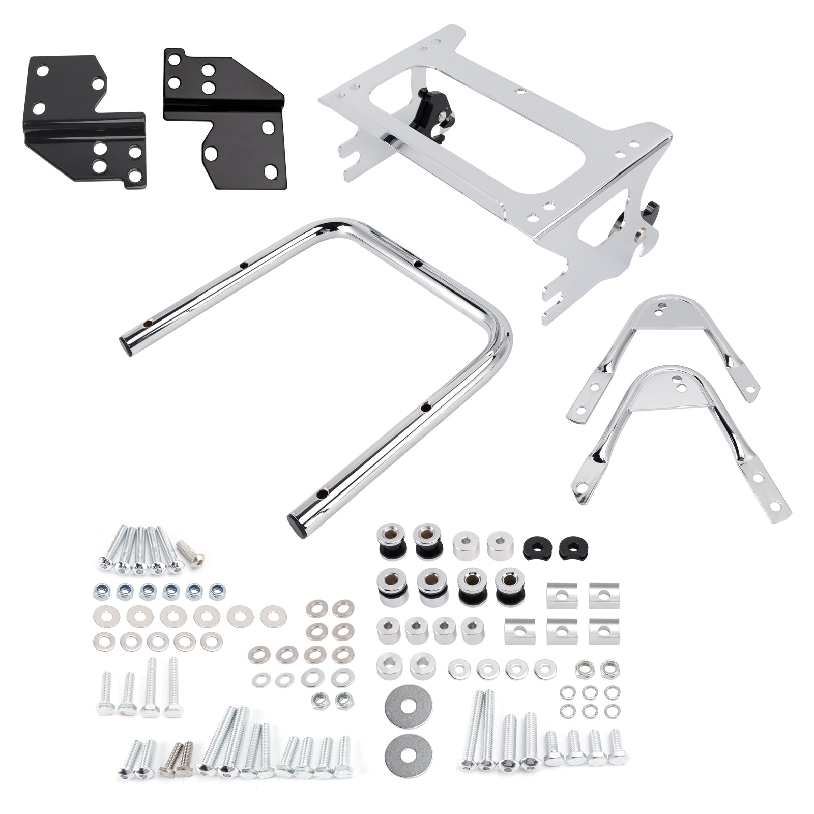 DETACHABLE TWO UP TOUR MOUNTING PACK RACK CHROME FOR TOURING MODEL 1996-2008