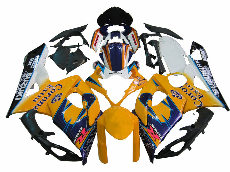 2005-2006 GSXR1000 Bodywork Fairing Yellow ABS Injection Molded Plastics Set Generic