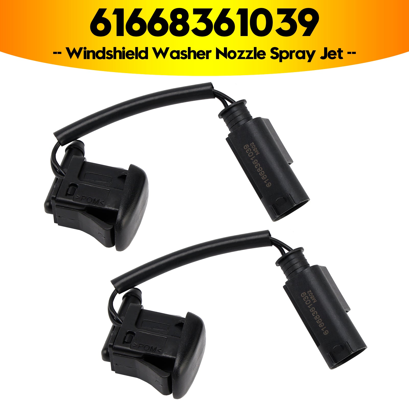 1996-2003 BMW 5 E39 525i 528i 530i 540i M5 2pcs Windshield Washer Nozzles Spray Jet 61668361039