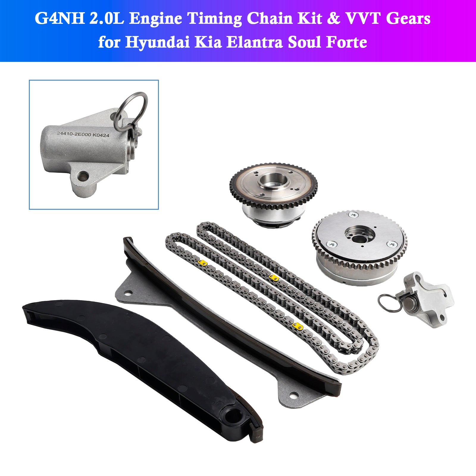 Kit de cadena de distribución para motor G4NH 2.0L & Engranajes VVT para Hyundai Kia Elantra Soul Forte