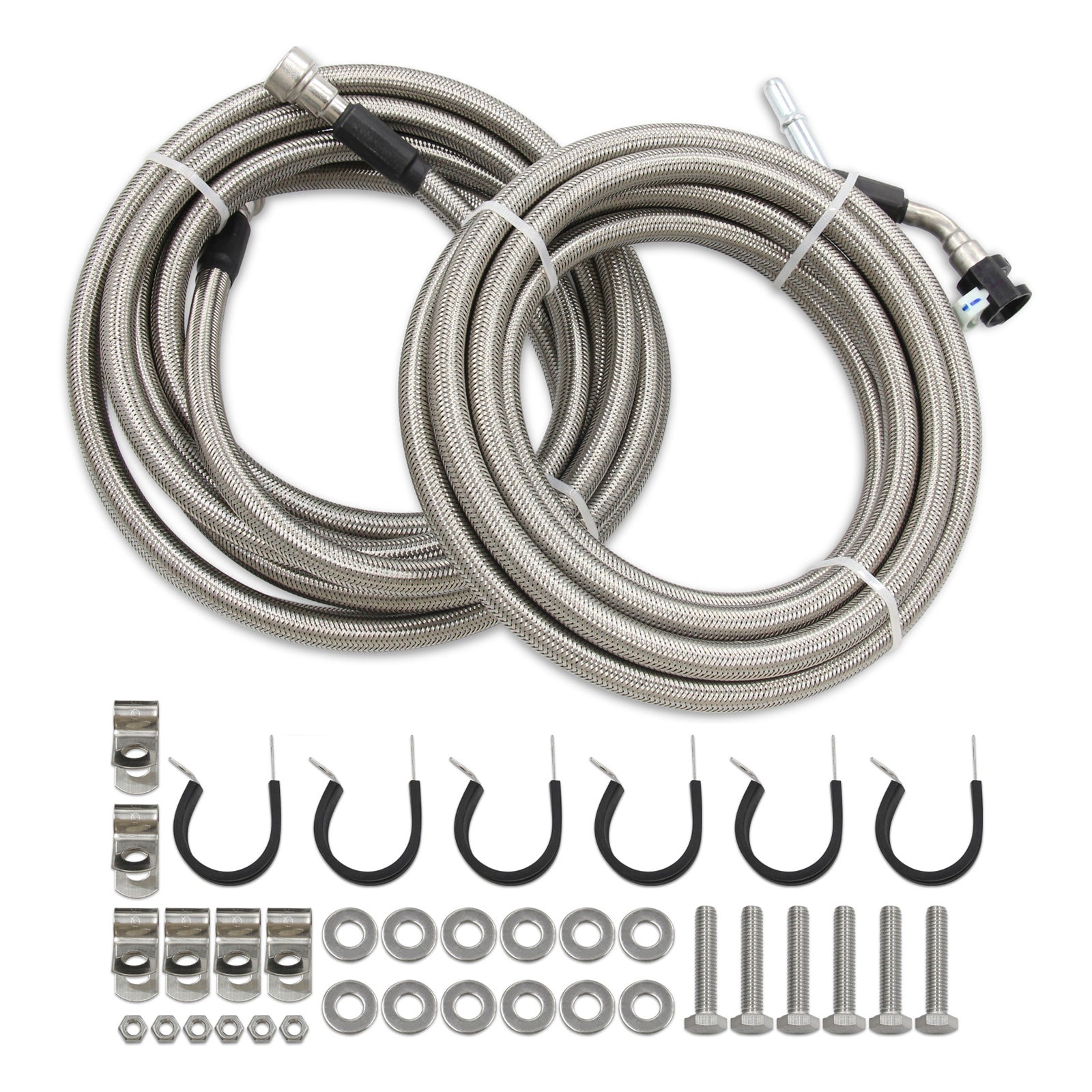 2007-2008 PontiacG5, 2.4L l4 GAS, Stainless Steel Braided Fuel Line Kit Quick Fix QFF0015SS