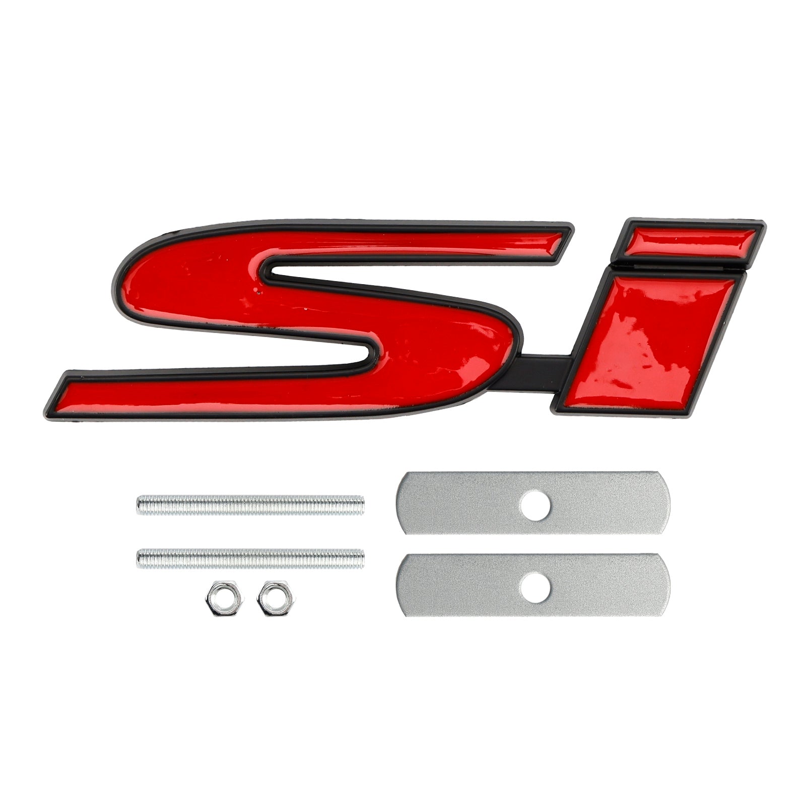 Si Front Grille Emblem Decal Badge for Honda red-black