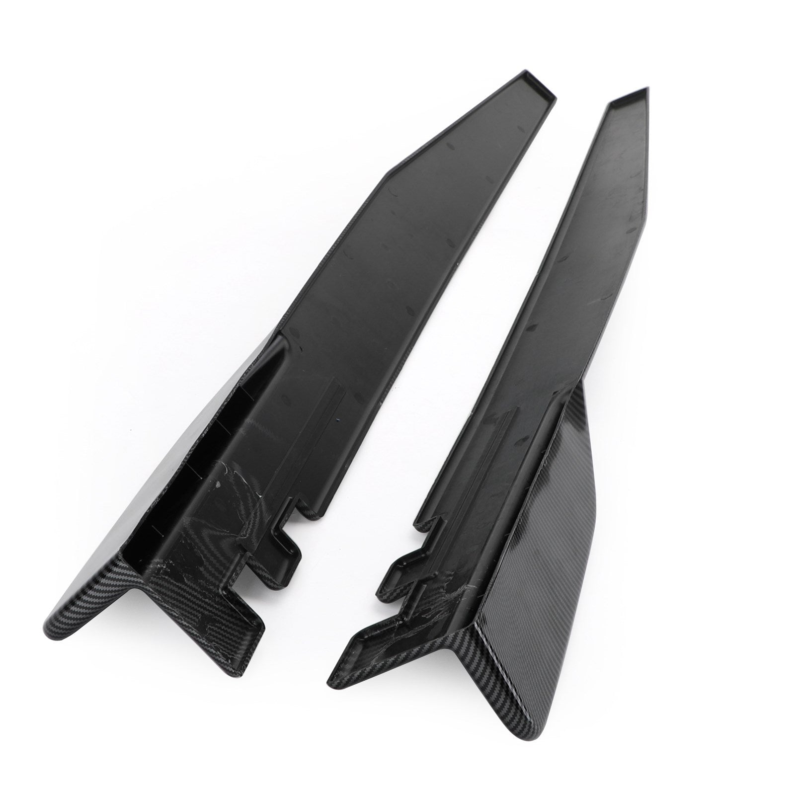 Pair 120cm Car Carbon Fiber Side Skirts Rocker Splitters Diffuser Winglet Wings