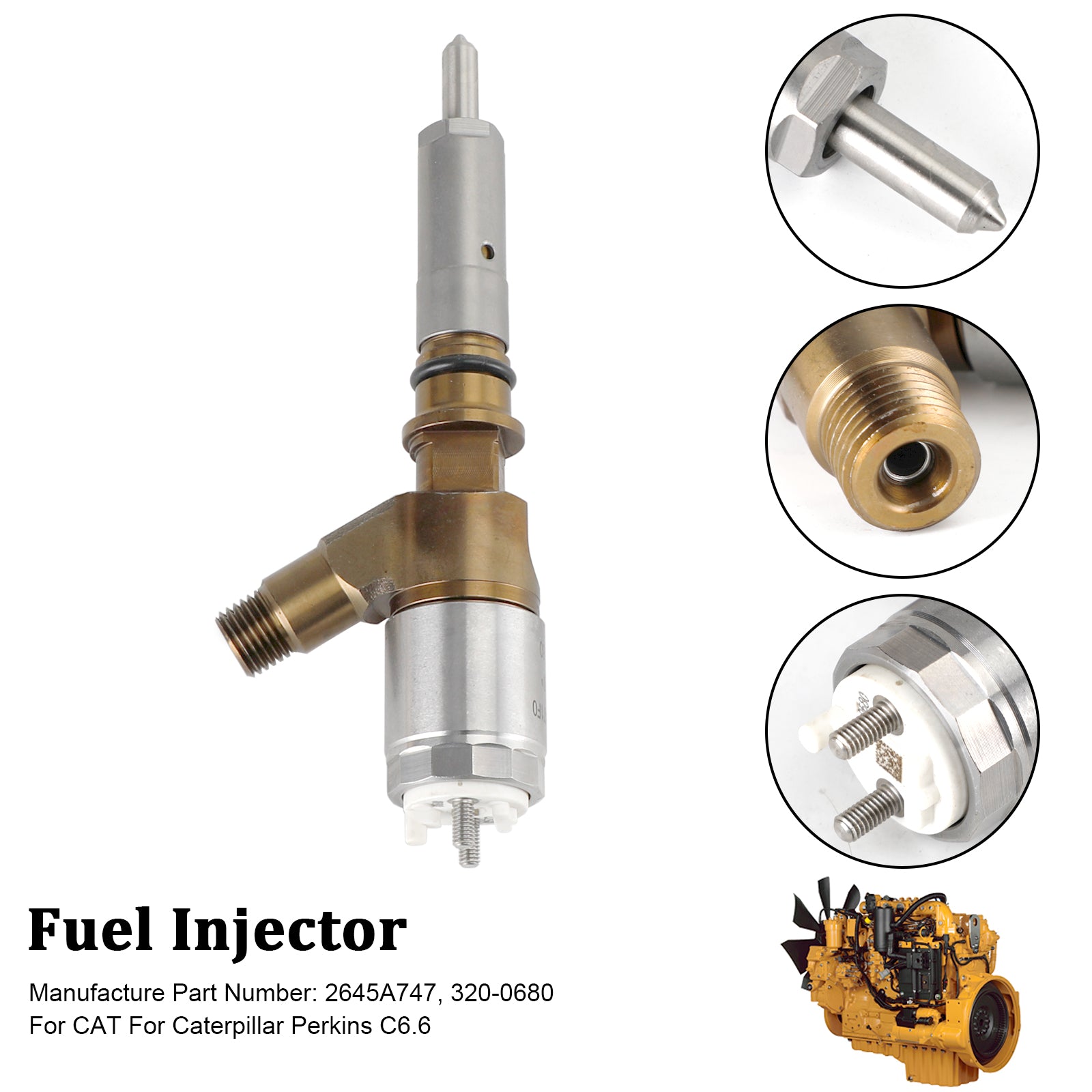 1 STKS Brandstofinjector 2645A747 Fit KAT Fit Caterpillar Perkins C6.6 320-0680