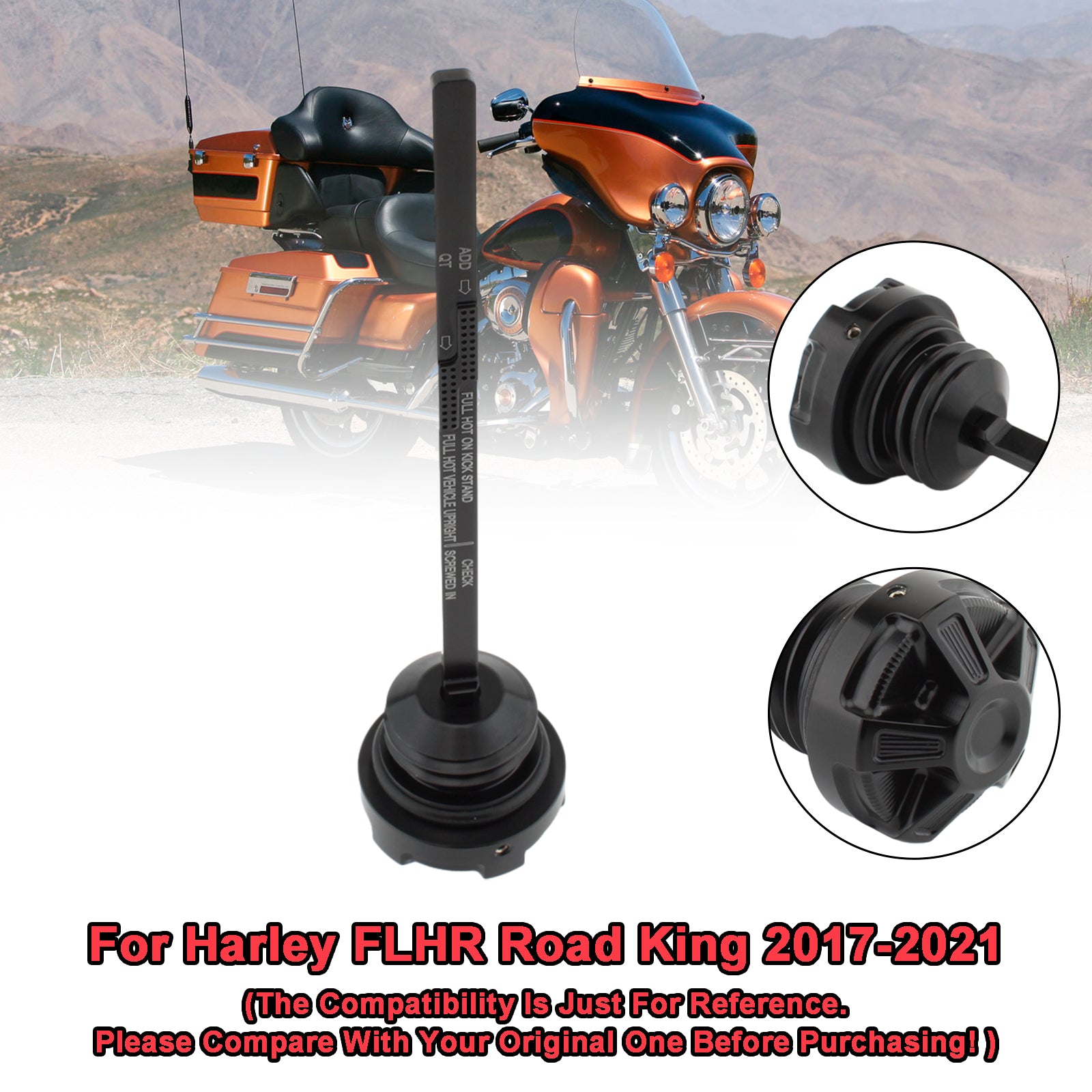 Oil Dipstick Tank Cap Plug Fit For Road Electra Street Glide Road King 17-21