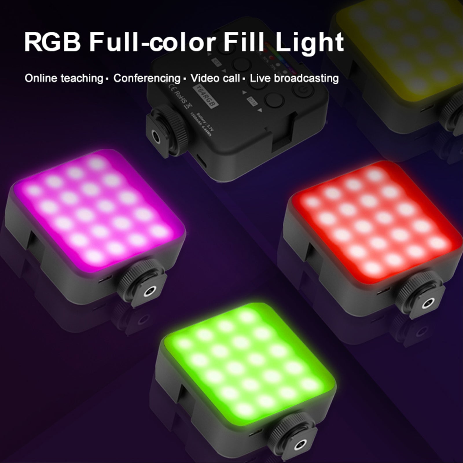 T64 RVB LED Lumière de Remplissage Vidéo Photographie Vidéo Couleur LED Lumière de Remplissage