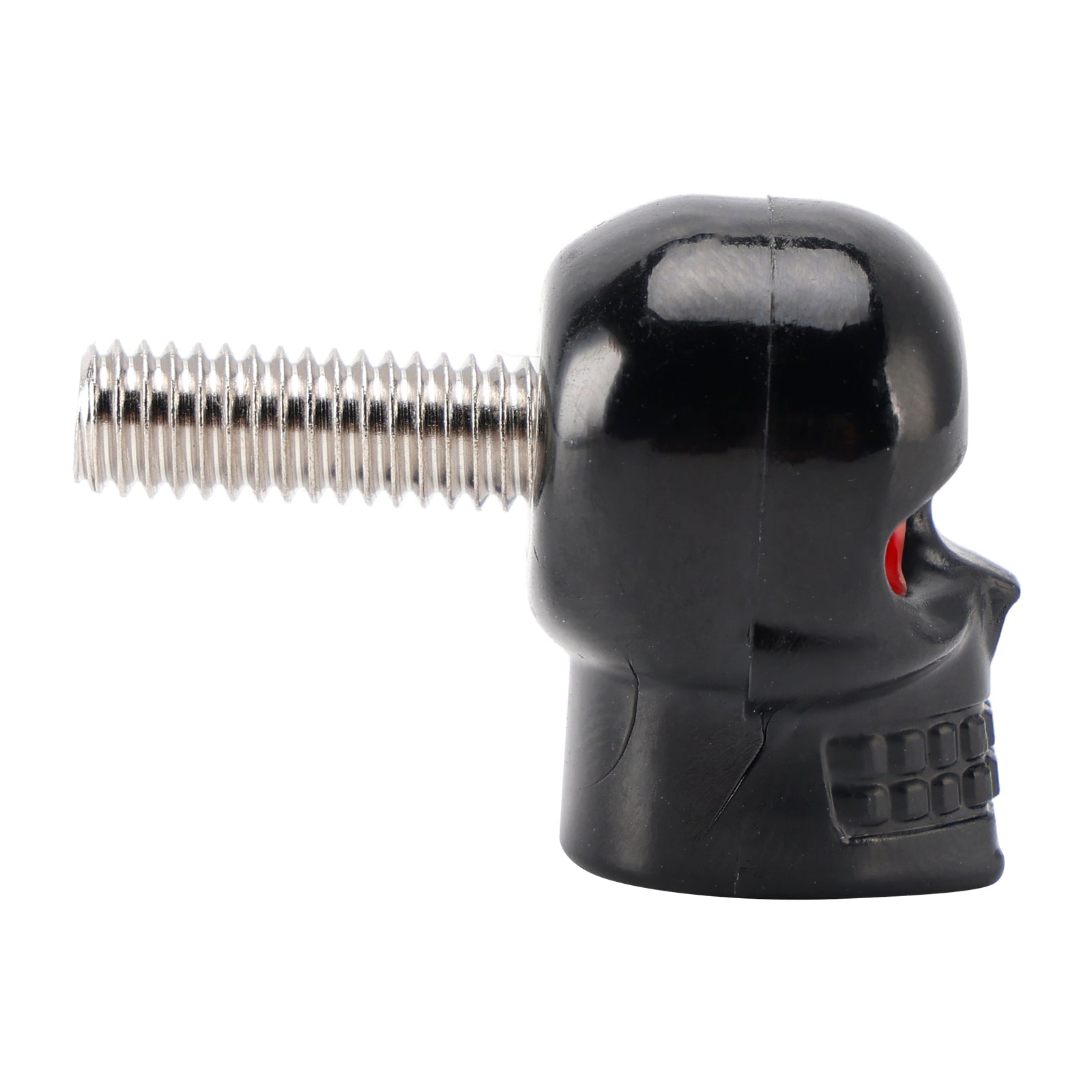 4x motorfiets fiets plastic zwarte schedel kentekenplaat bout op schroef op framemoer