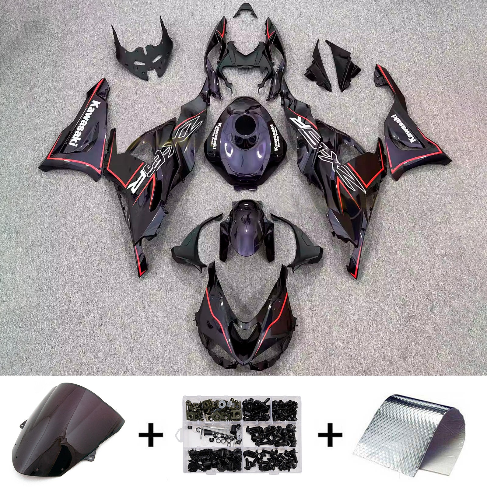 Kit carenatura iniezione carrozzeria in plastica ABS adatta per Kawasaki ZX-6R 2024-2025