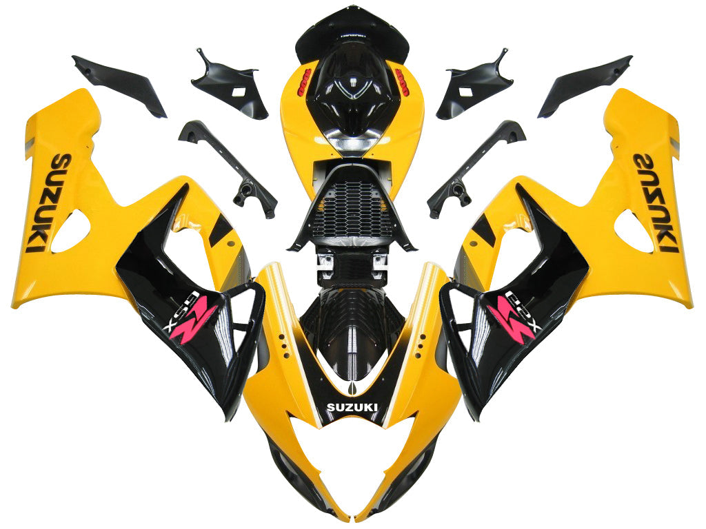Suzuki GSXR 1000 2005-2006 Amarillo & Carenados de carreras GSXR negros genéricos