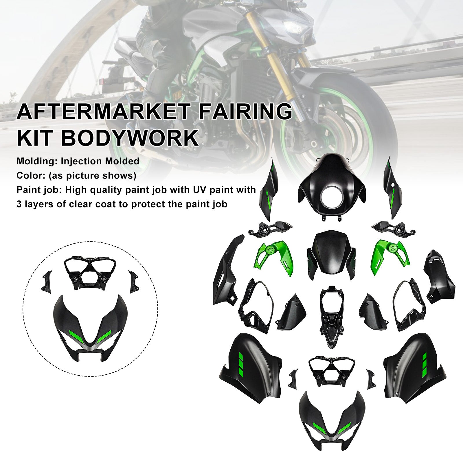 Injection Bodywork Fairing Kit for Kawasaki Z900 2025-2026