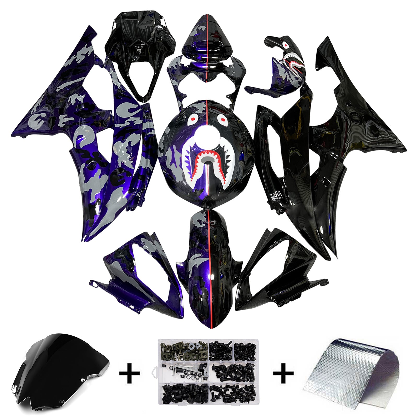 Kit de carénage d'injection carrosserie plastique ABS pour Yamaha YZFR6 YZF-R6 2008-2016